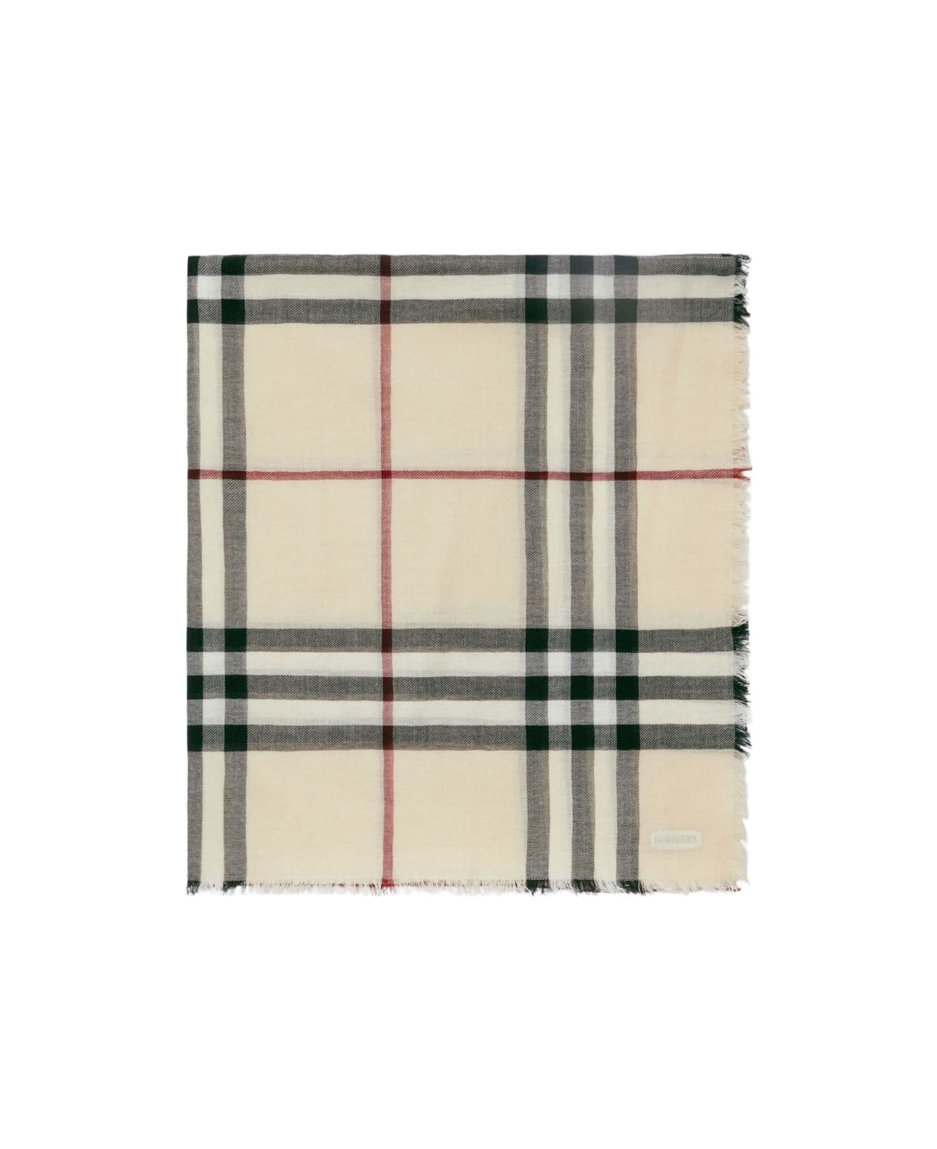 Burberry Giant Check Wool Scarf - Cream