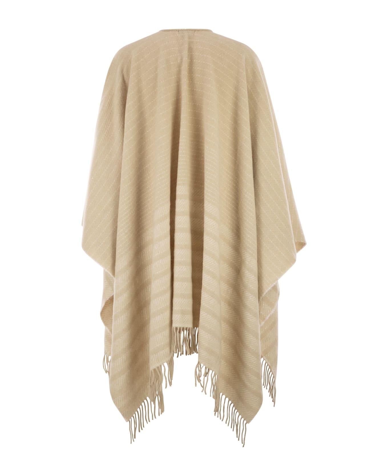 Peserico Virgin Wool And Cashmere Capea - Light Beige