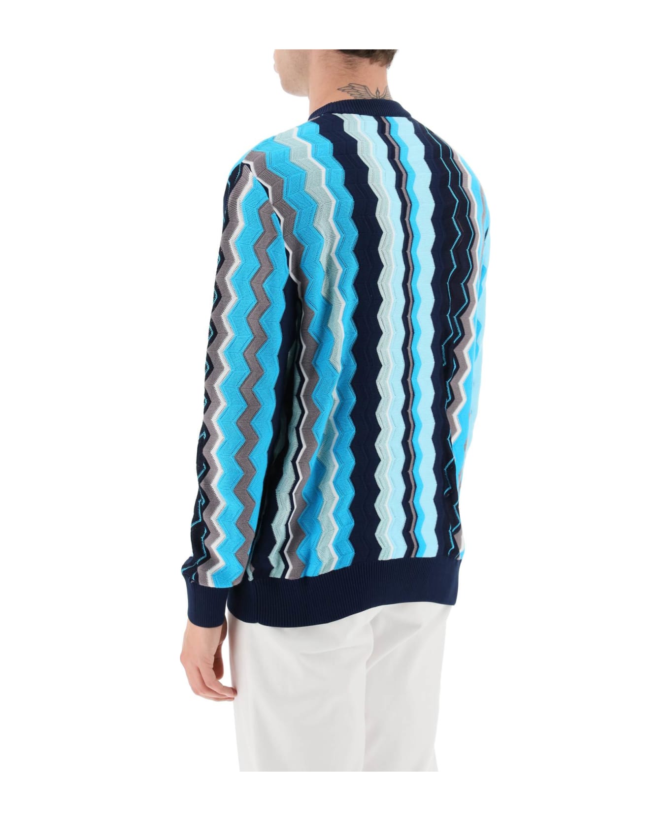 Missoni Zigzag Sweater - WHITE AND BLUE TONES (Blue)