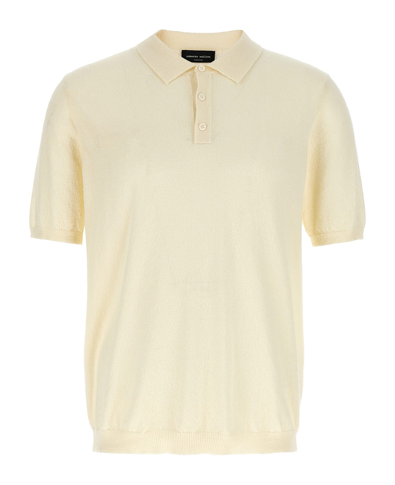 Roberto Collina Spongy Cotton Polo Shirt - White