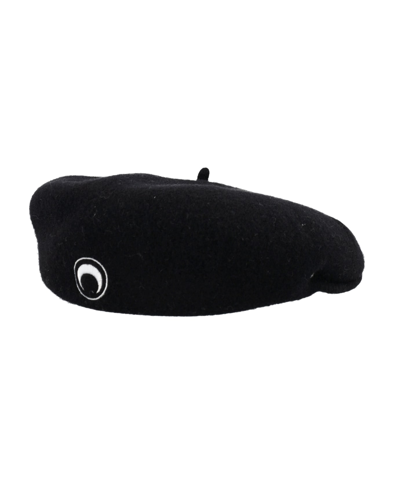 Marine Serre Embroidered French Beret - BLACK