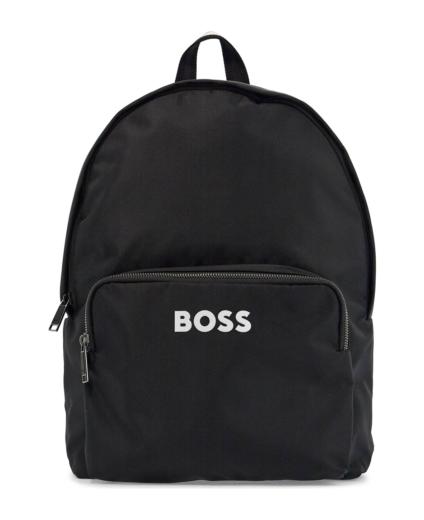 Hugo Boss Elegant And Functional Black Backpack In Rpl With Front Pocket Catch_3.0 - Black
