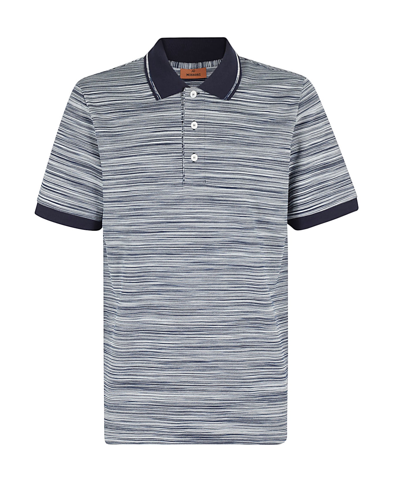 Missoni Short Sleeve Polo - A Space Dyed Navy White