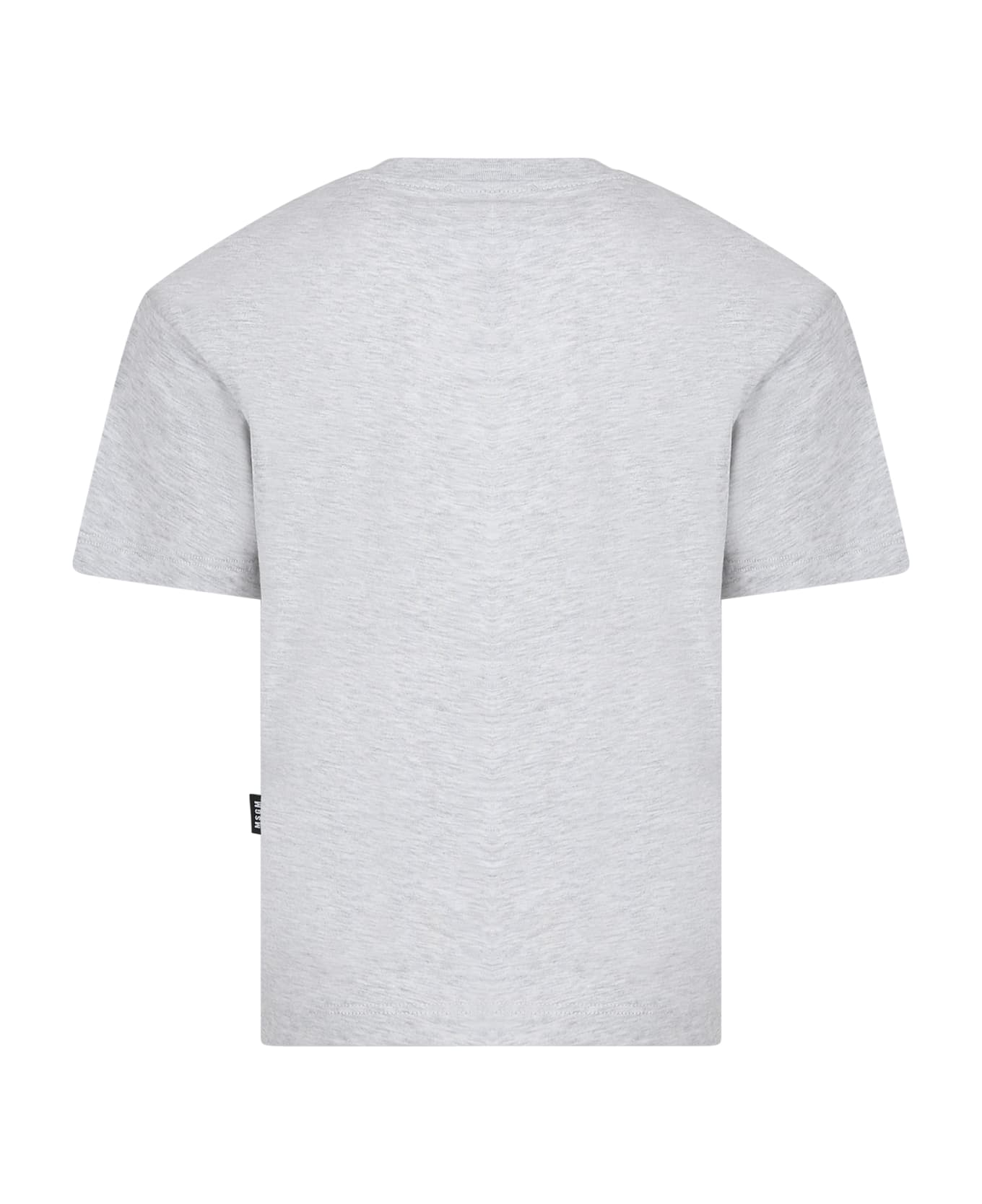 MSGM Grey Sweatshirt For Kids With Logo - Grigio melange Tシャツ＆ポロシャツ