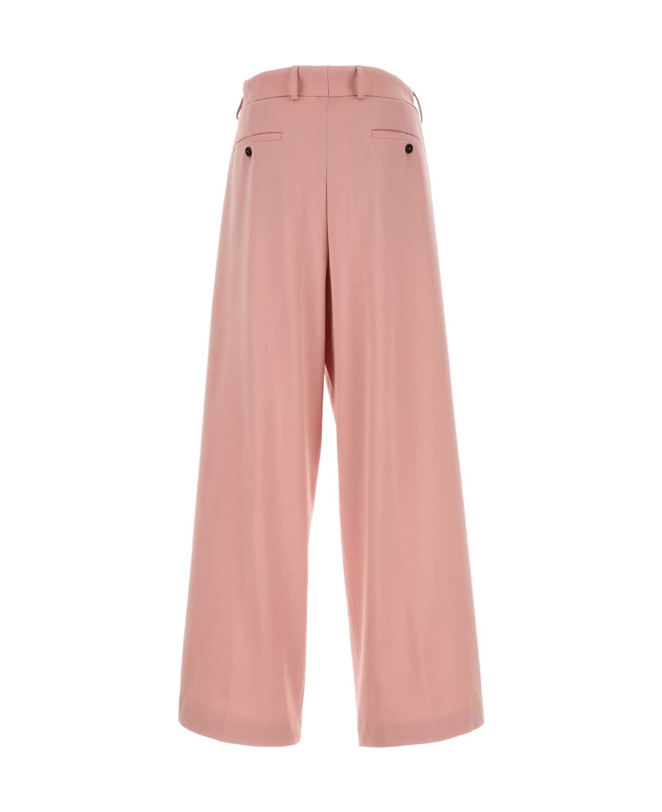 Dries Van Noten Pink Wool Wide-leg Pant - OLDROSE