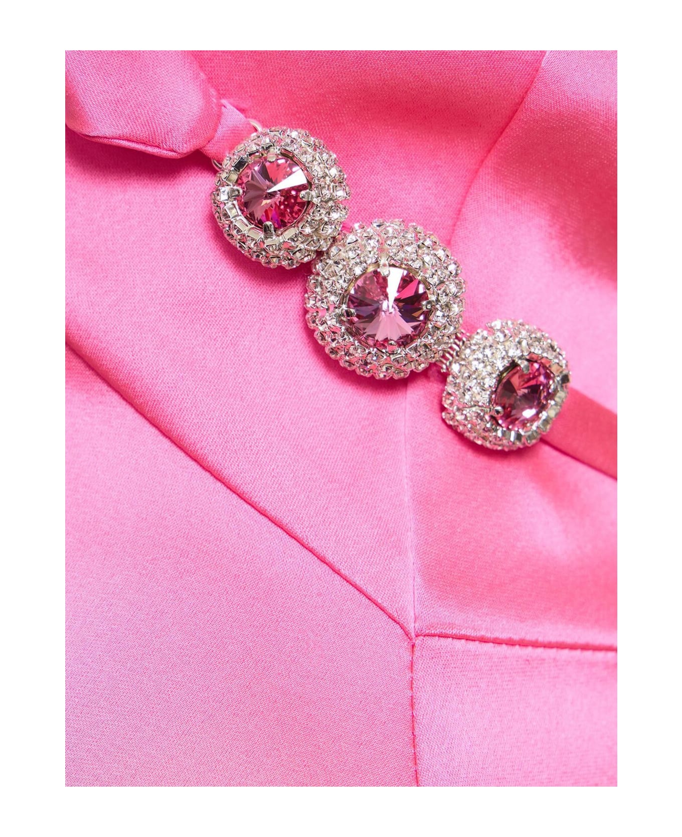 David Koma Pink Satin Long Dress - Pink