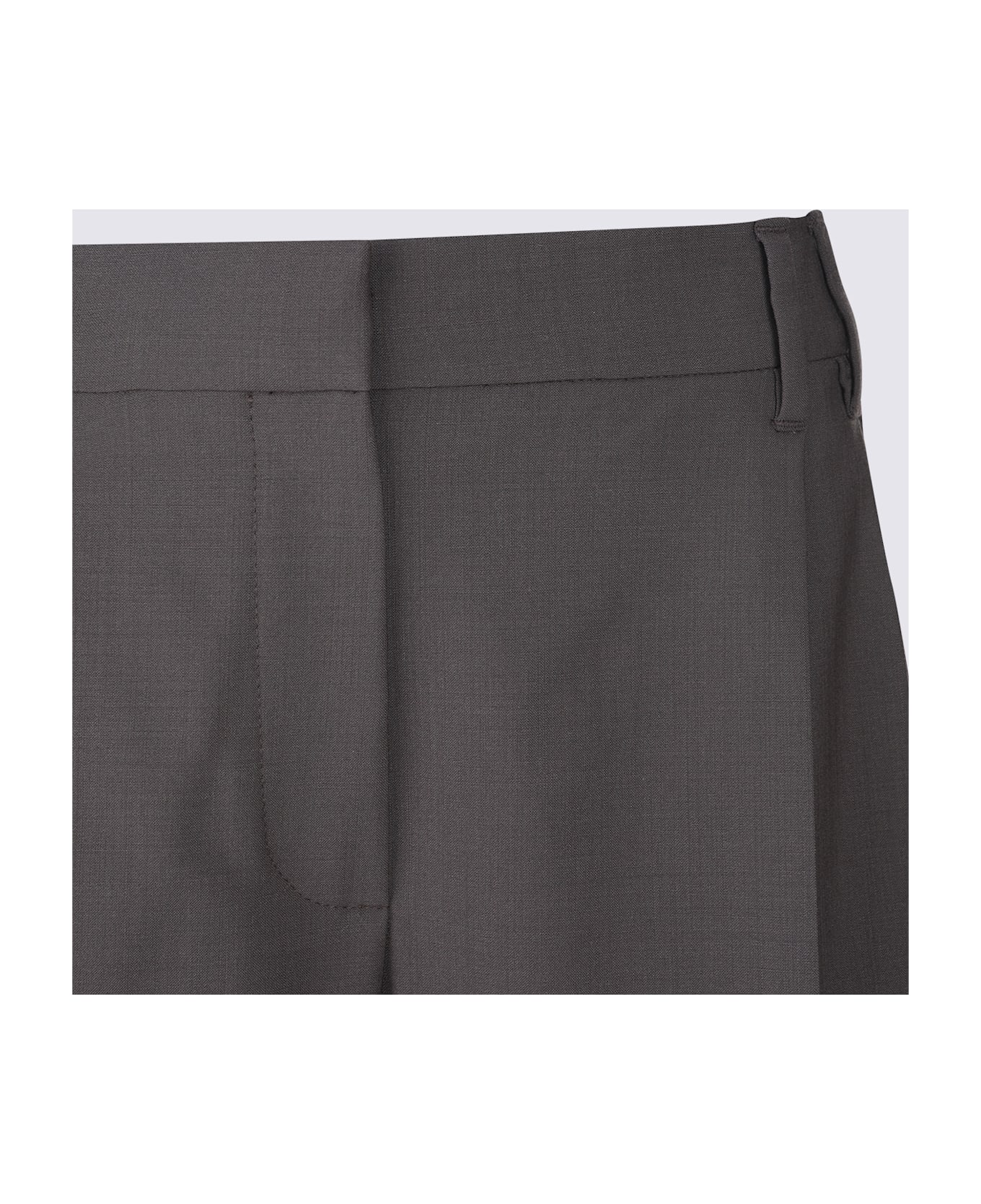 Brunello Cucinelli Brown Wool Pants - CAFFE