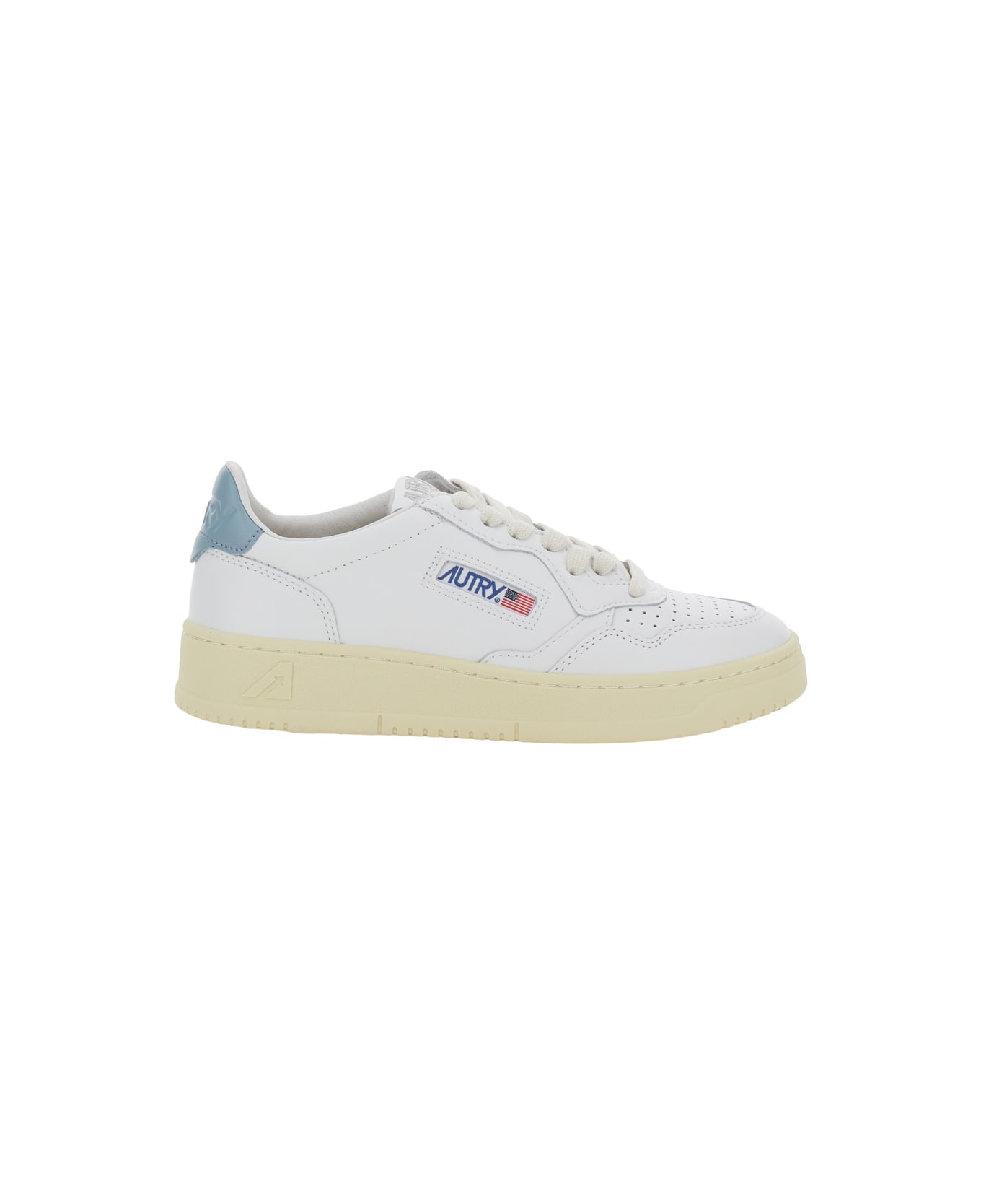 Autry 'medalist Low' White Sneakers With Logo Detail And Heel Tab In Leather Woman - White