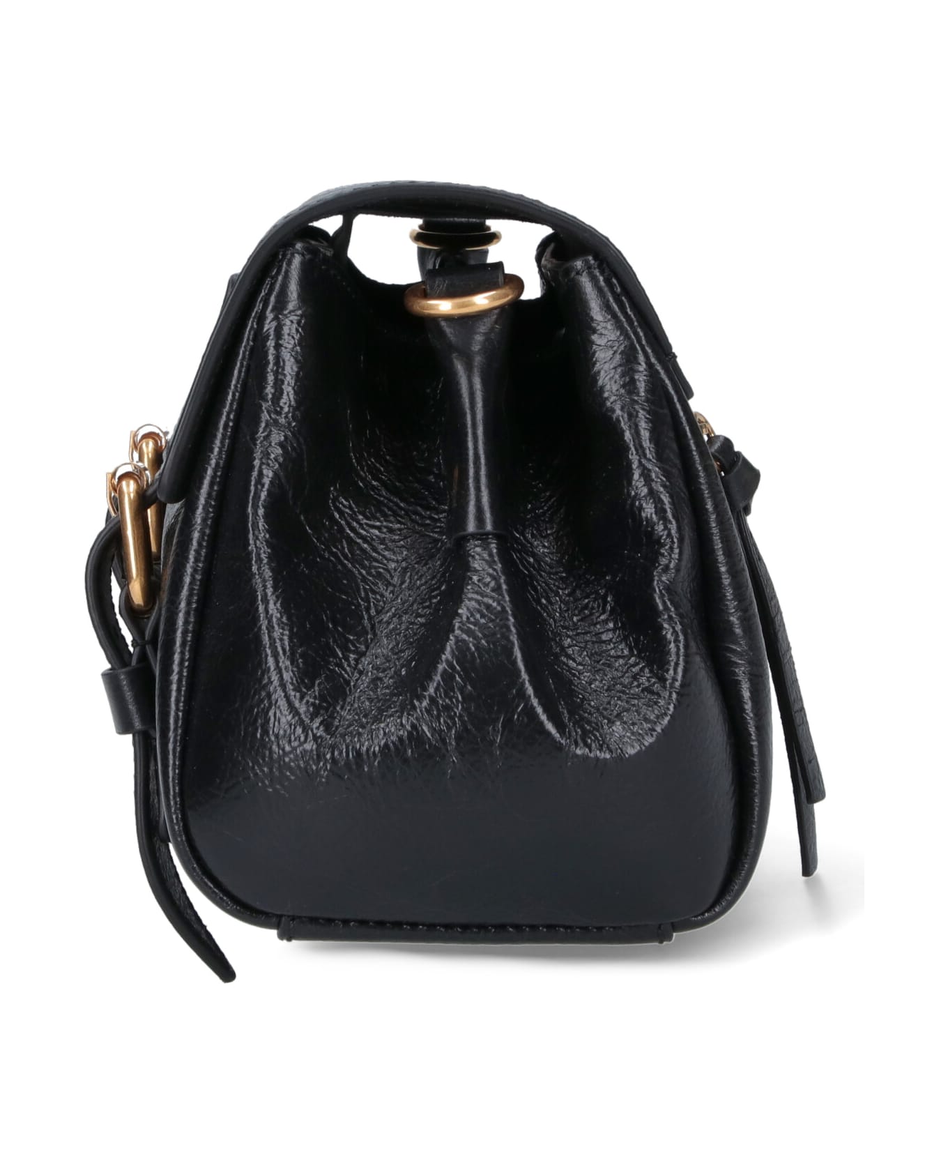 Dries Van Noten Leather Shoulder Bag - Black  