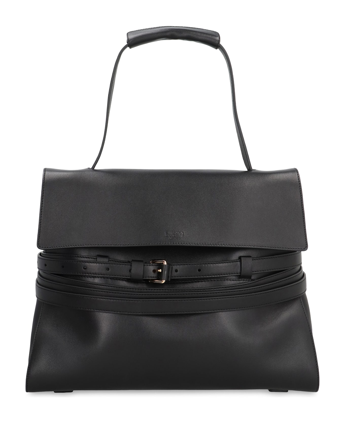 Moschino Tie Me Medium Leather Handbag - black トートバッグ