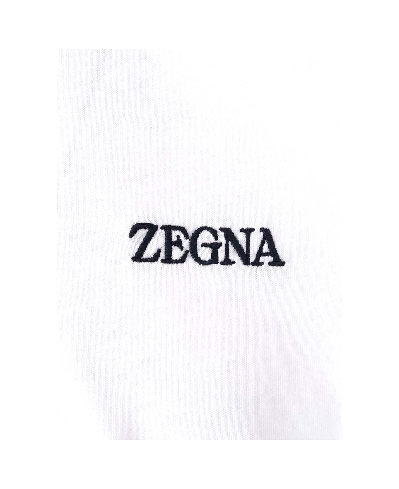 Zegna T-shirt With Mini Logo - White シャツ