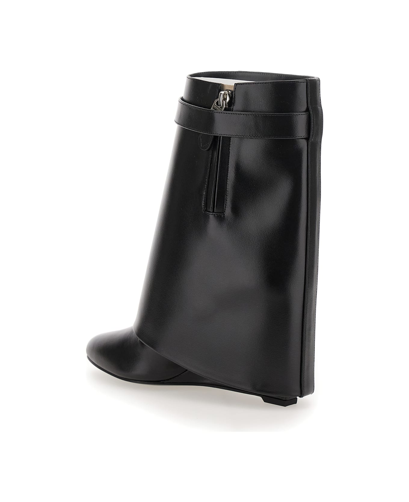 Givenchy 'shark' Black Ankle Boots With Padlock Detail And Slip-on Style In Leather Woman - Black