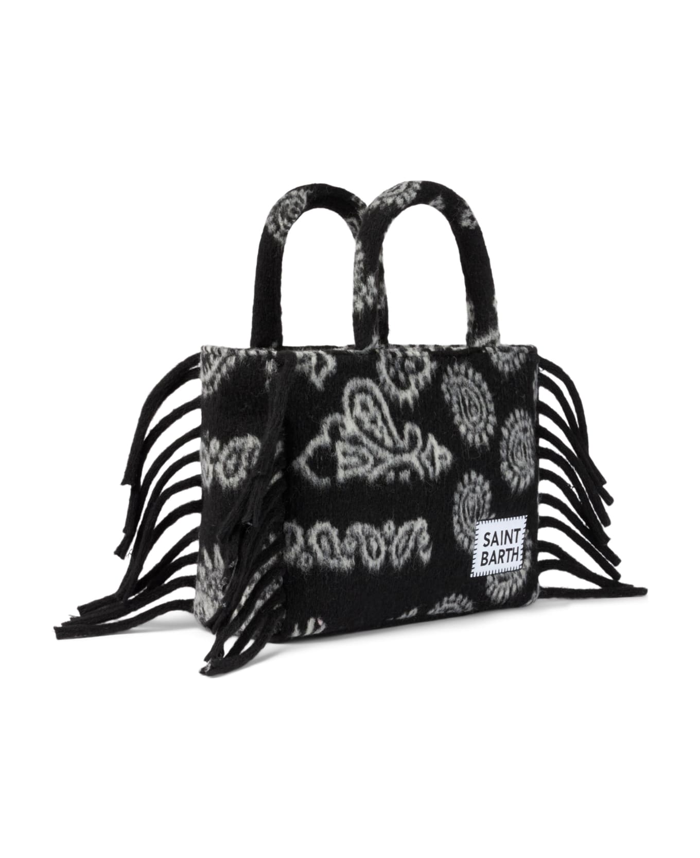 MC2 Saint Barth Colette Blanket Handbag With Bandanna Print - BLACK
