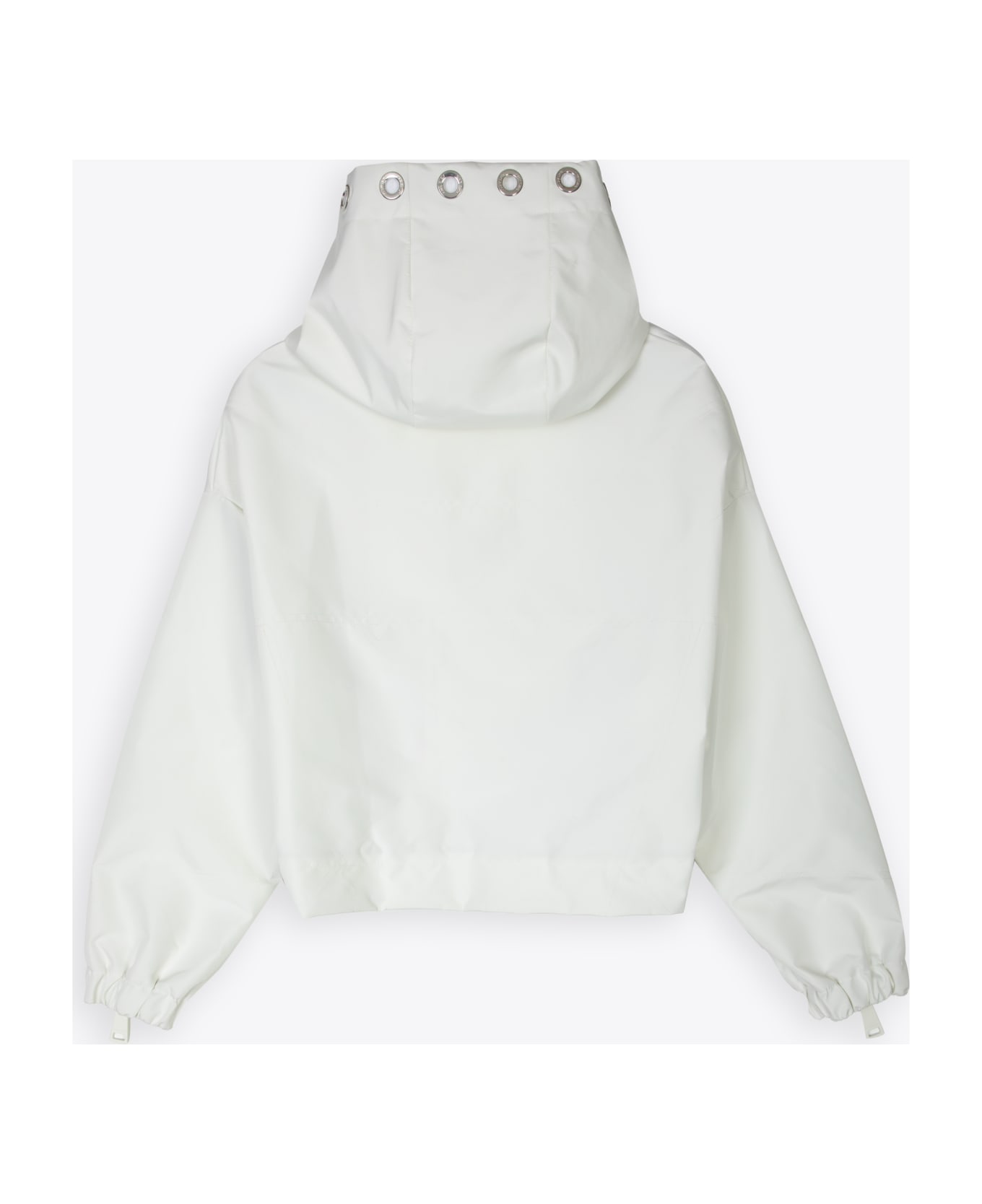 Khrisjoy New Khris Crop Windbreaker Off white nylon hooded windproof jacket - New Khris Crop Windbreaker - Bianco フリース