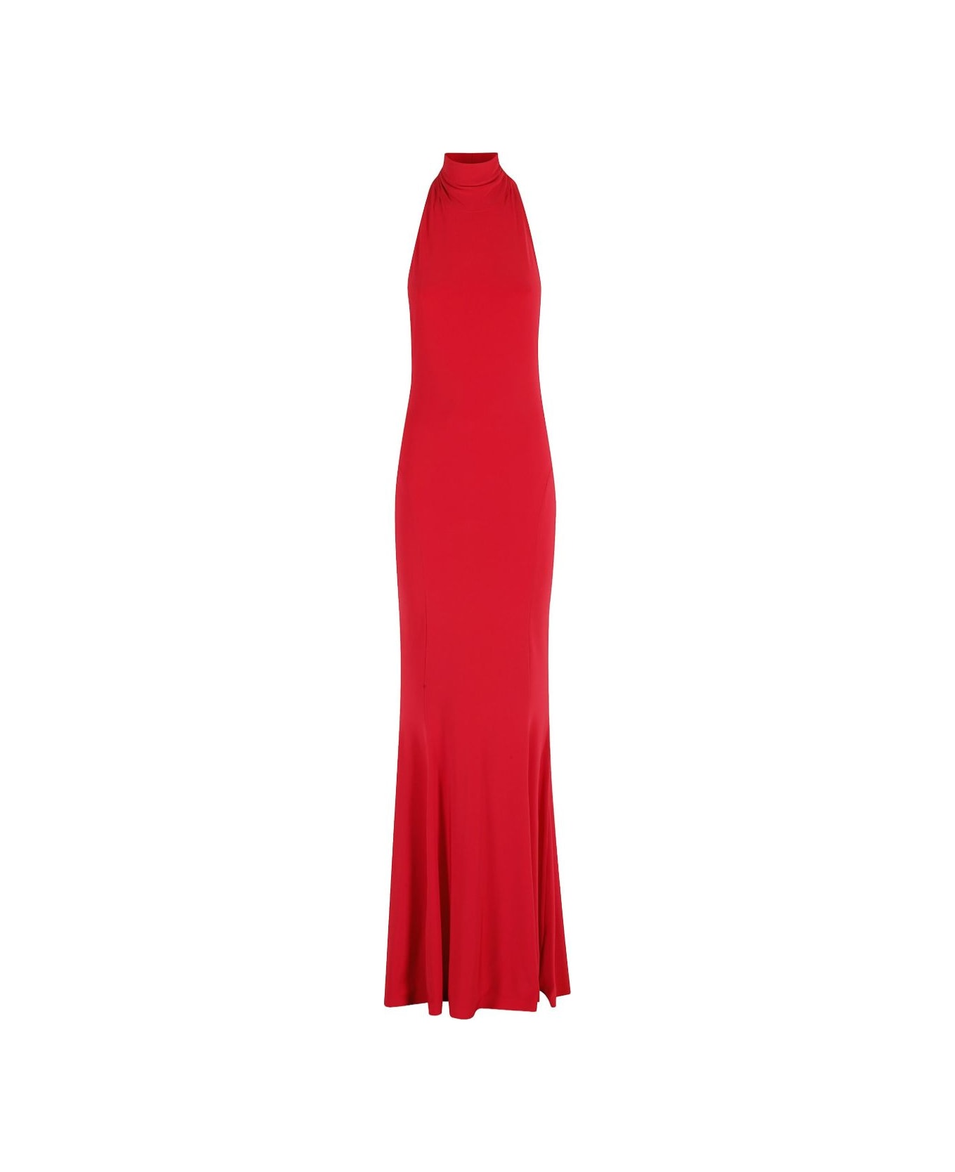 Norma Kamali Red Halterneck Midi Dress - Red