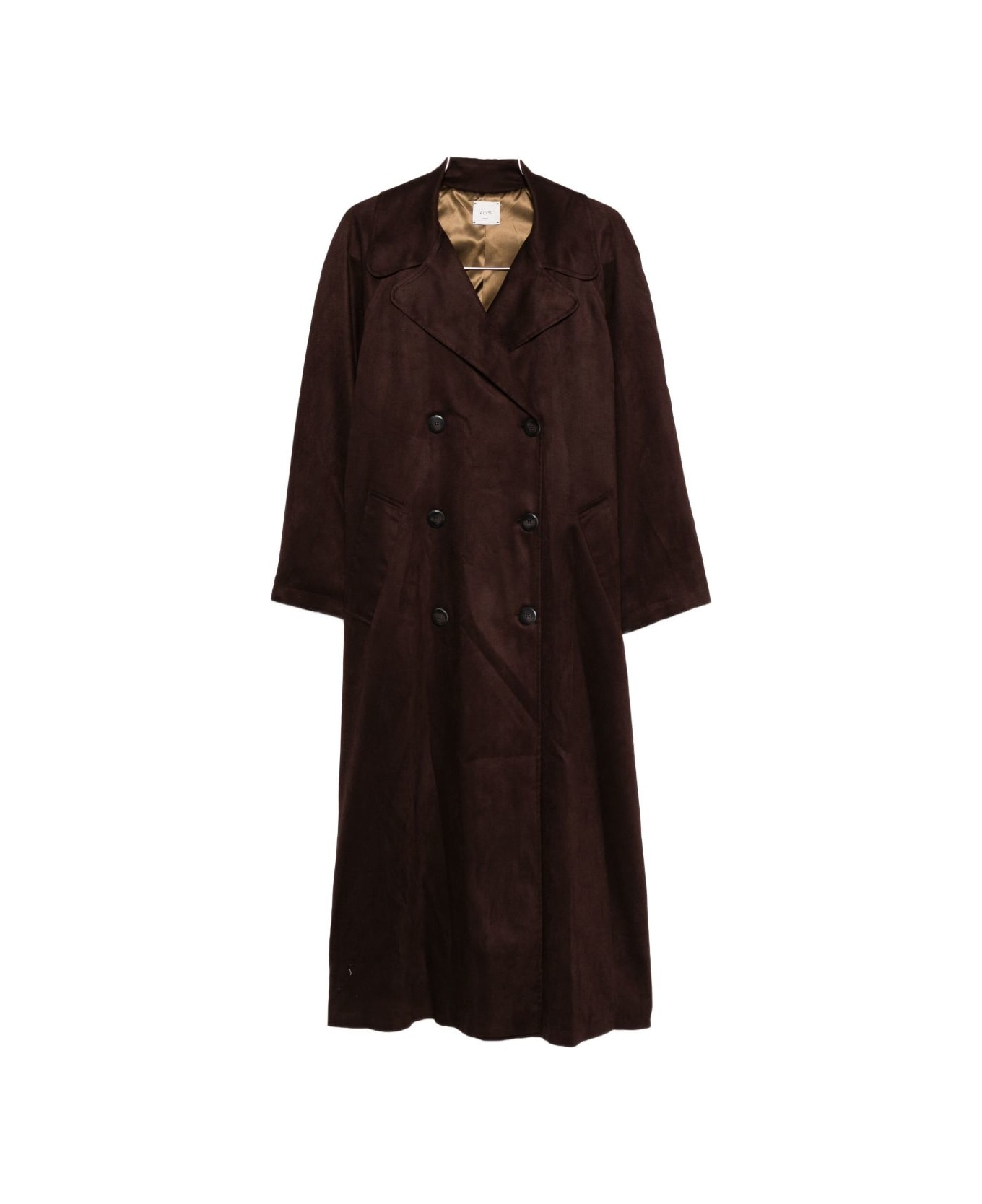 Alysi Double-breasted Trench Coat - Brown