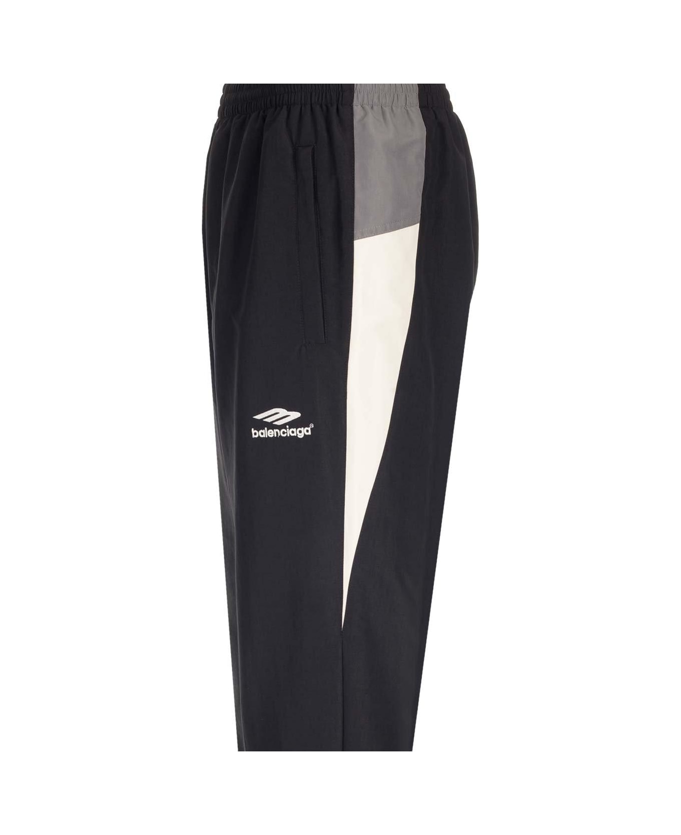 Balenciaga Logo Print Panelled Track Pants - BLACK スウェットパンツ