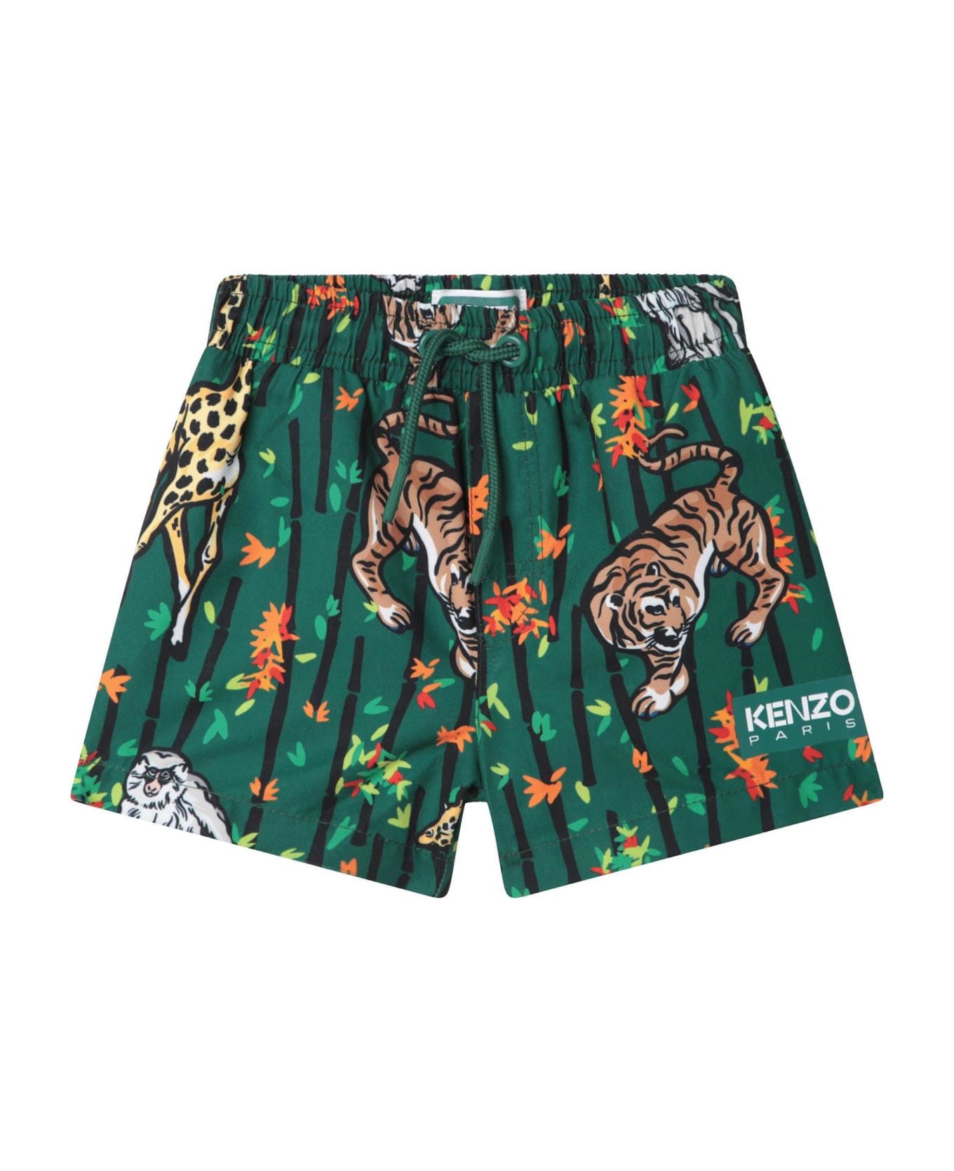 Kenzo Kids Swimsuit With Print - Green