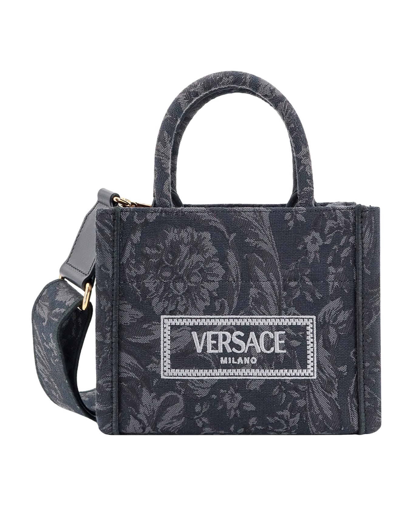 Versace Barocco Athena Top Handle Bag - Black トートバッグ