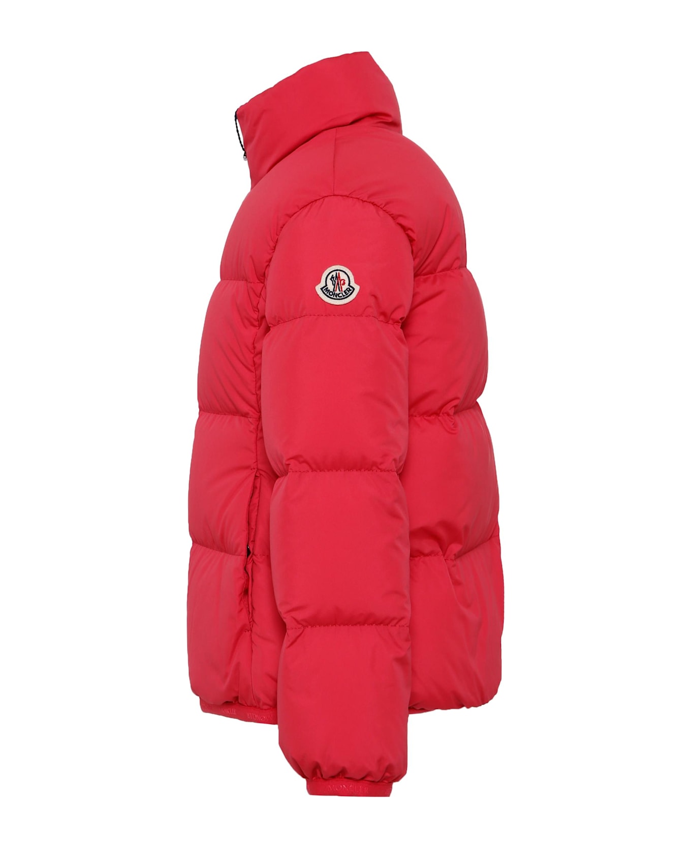 Moncler Pink Cermasa Down Jacket For Girl With Logo - Pink