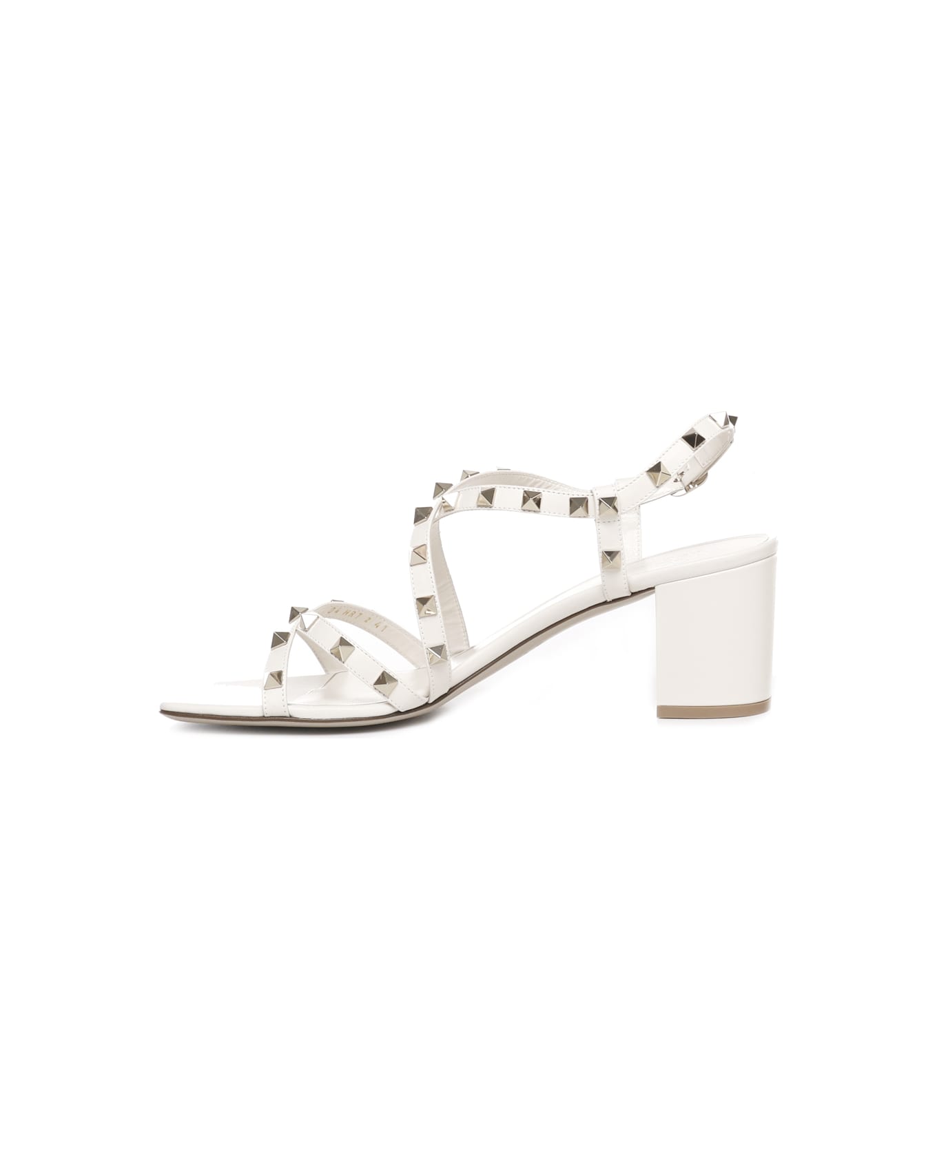 Valentino Garavani Rockstud Sandals With Calfskin Strap - White