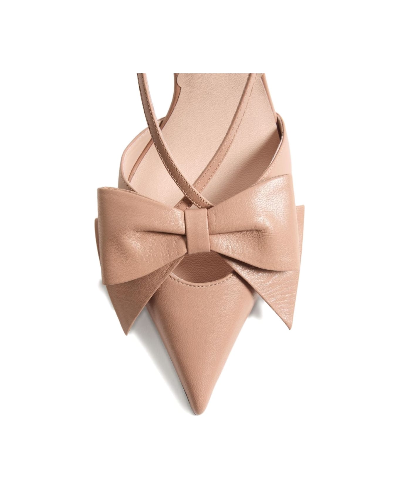 Valentino Garavani Bowow Leather Pumps - Powder