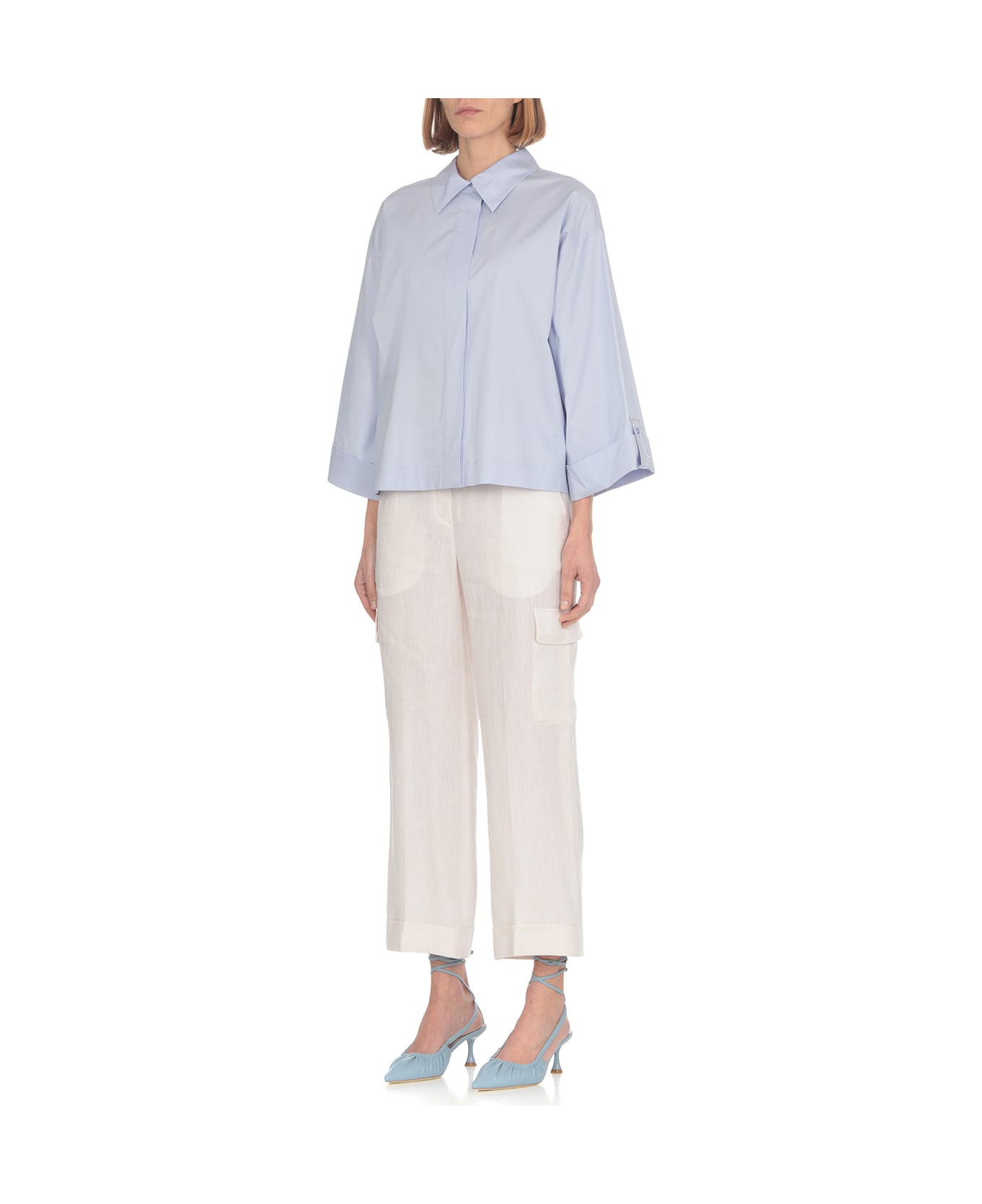 Peserico Beige Linen Casual Pants main image 1