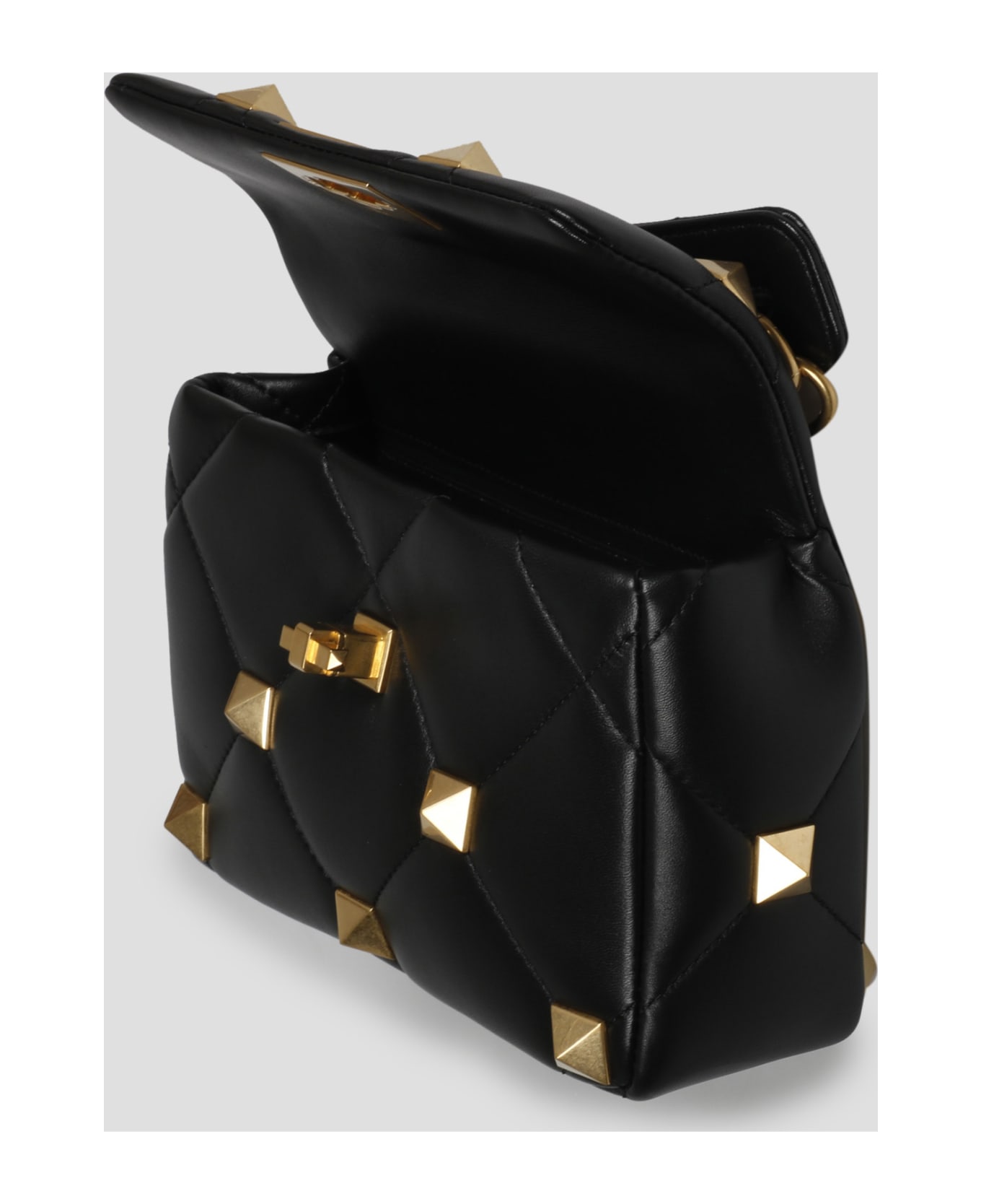 Valentino Garavani Garavani Rockstud Foldover Top Shoulder Bag - Black クラッチバッグ