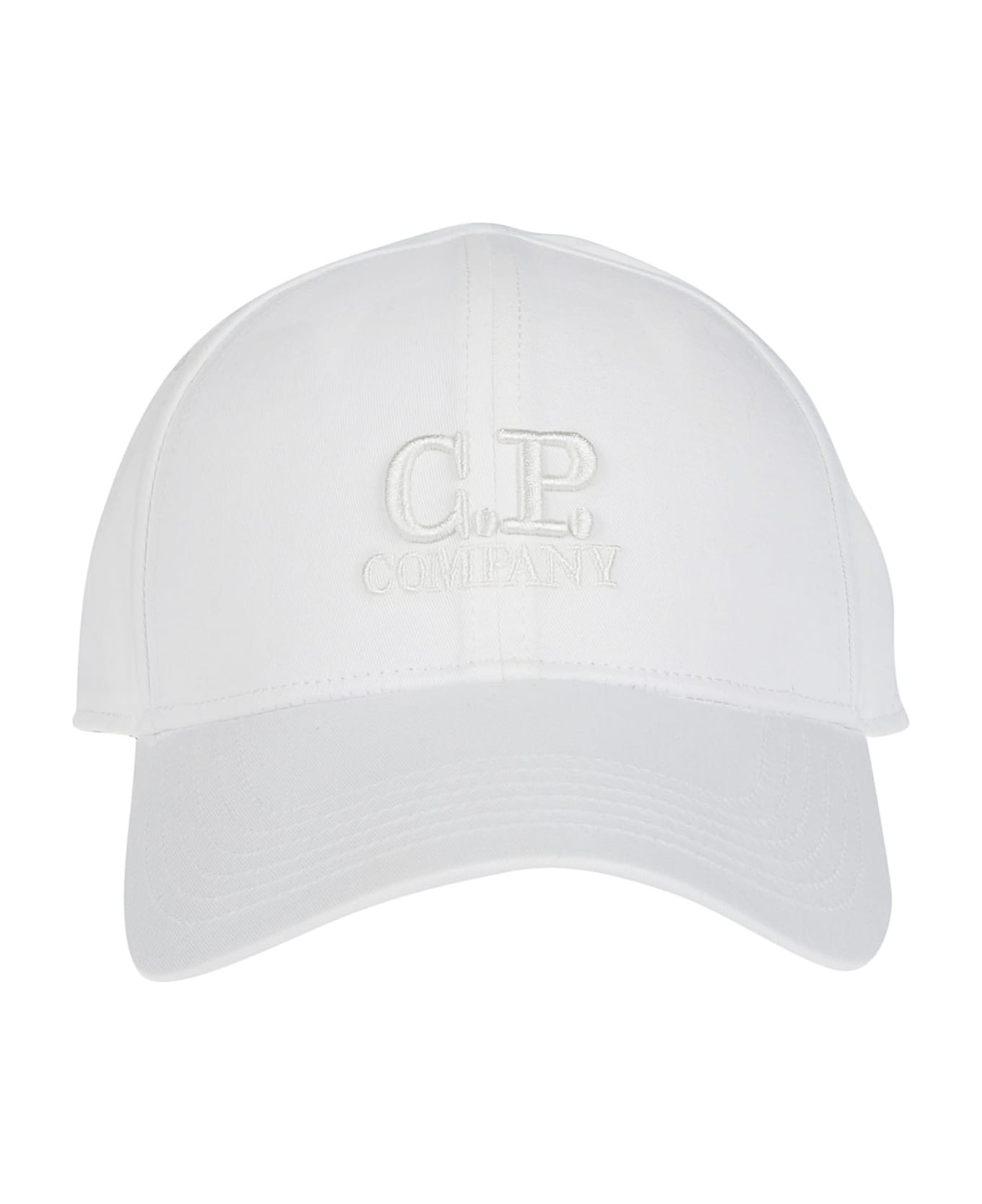 C.P. Company Logo Baseball Cap - Gauze White