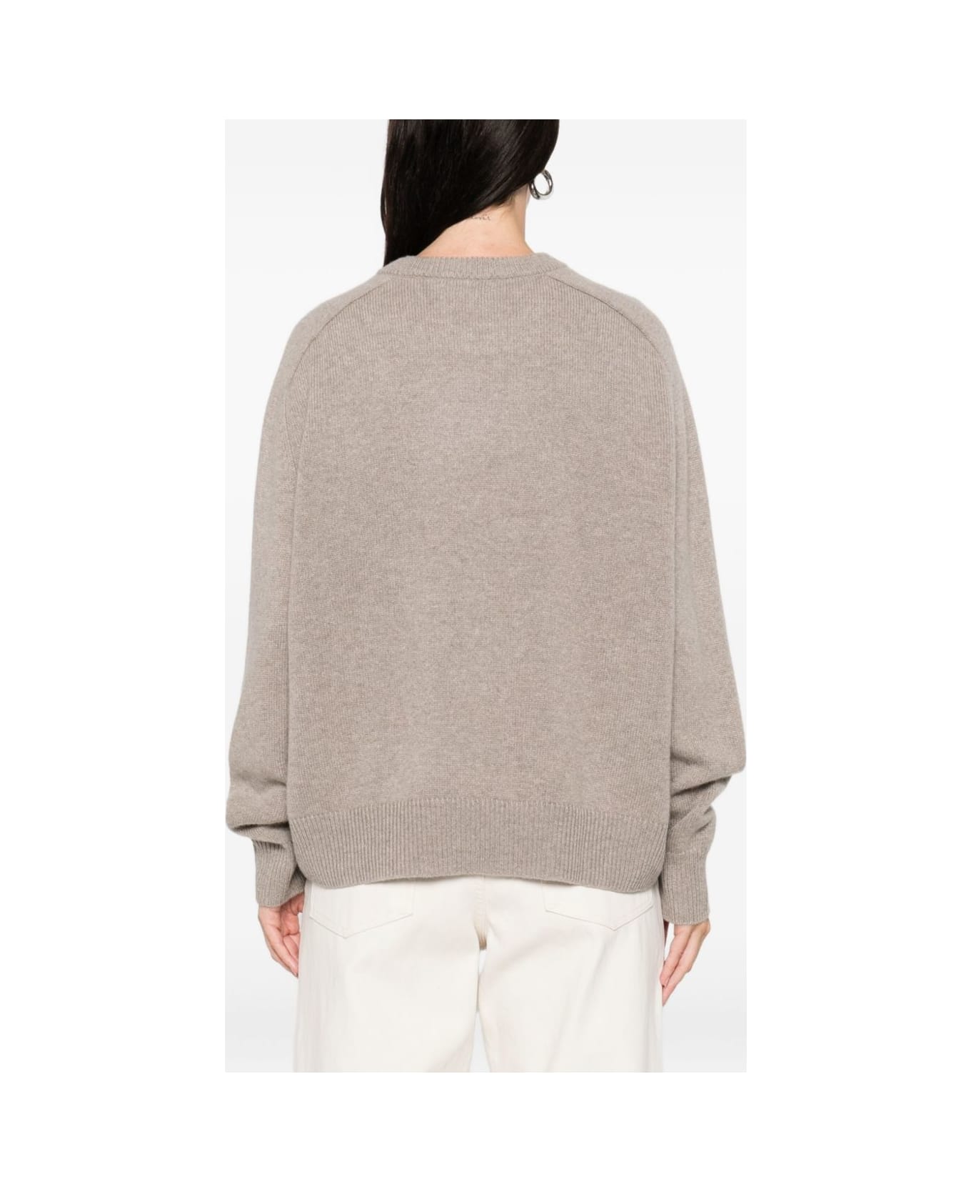 Goat Soft Goat Beige Crewneck Sweaters - Grey