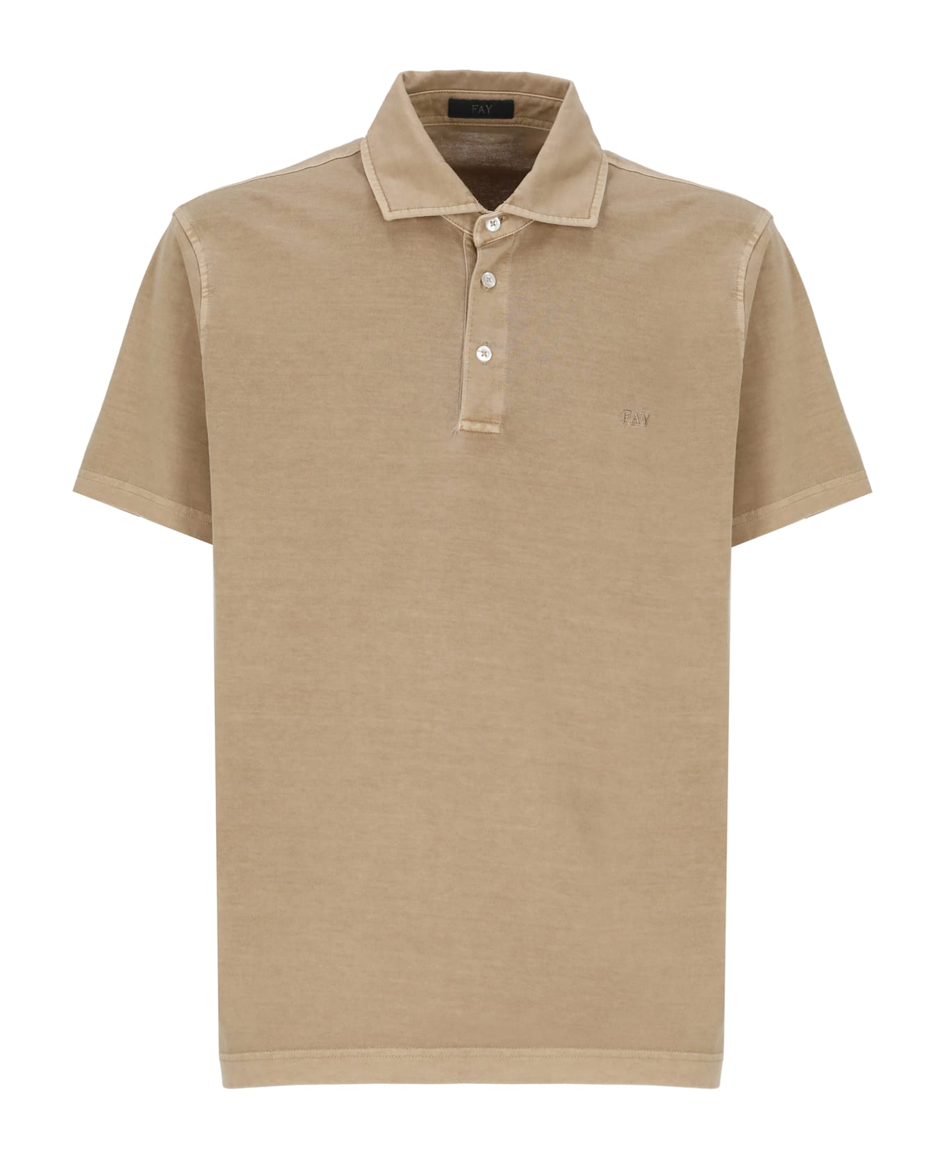 Fay Logoed Polo - Brown