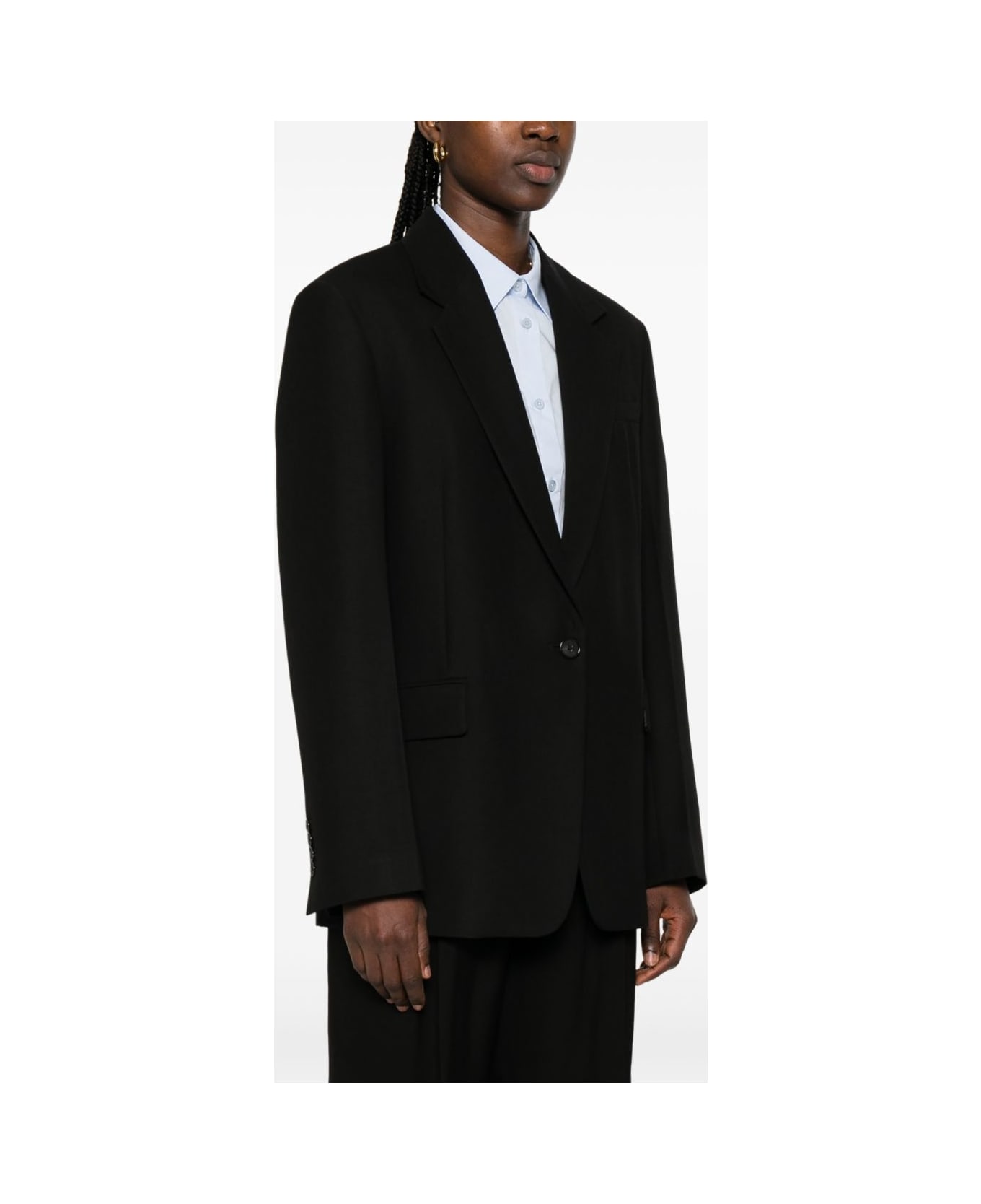 Totême Wool Blend Single-breasted Blazer Jacket - Black