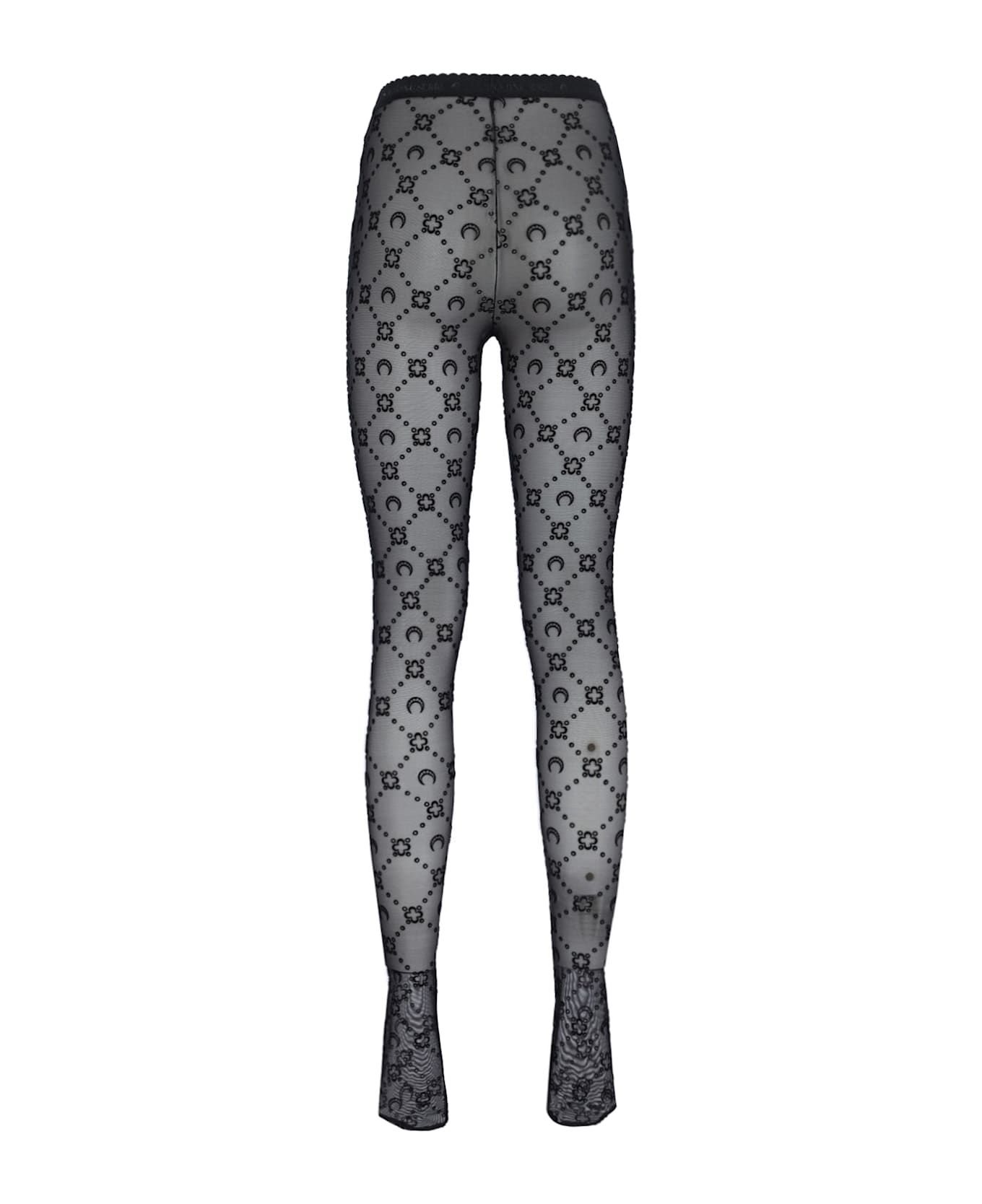 Marine Serre 
moonogram
 Logo Tights - BLACK