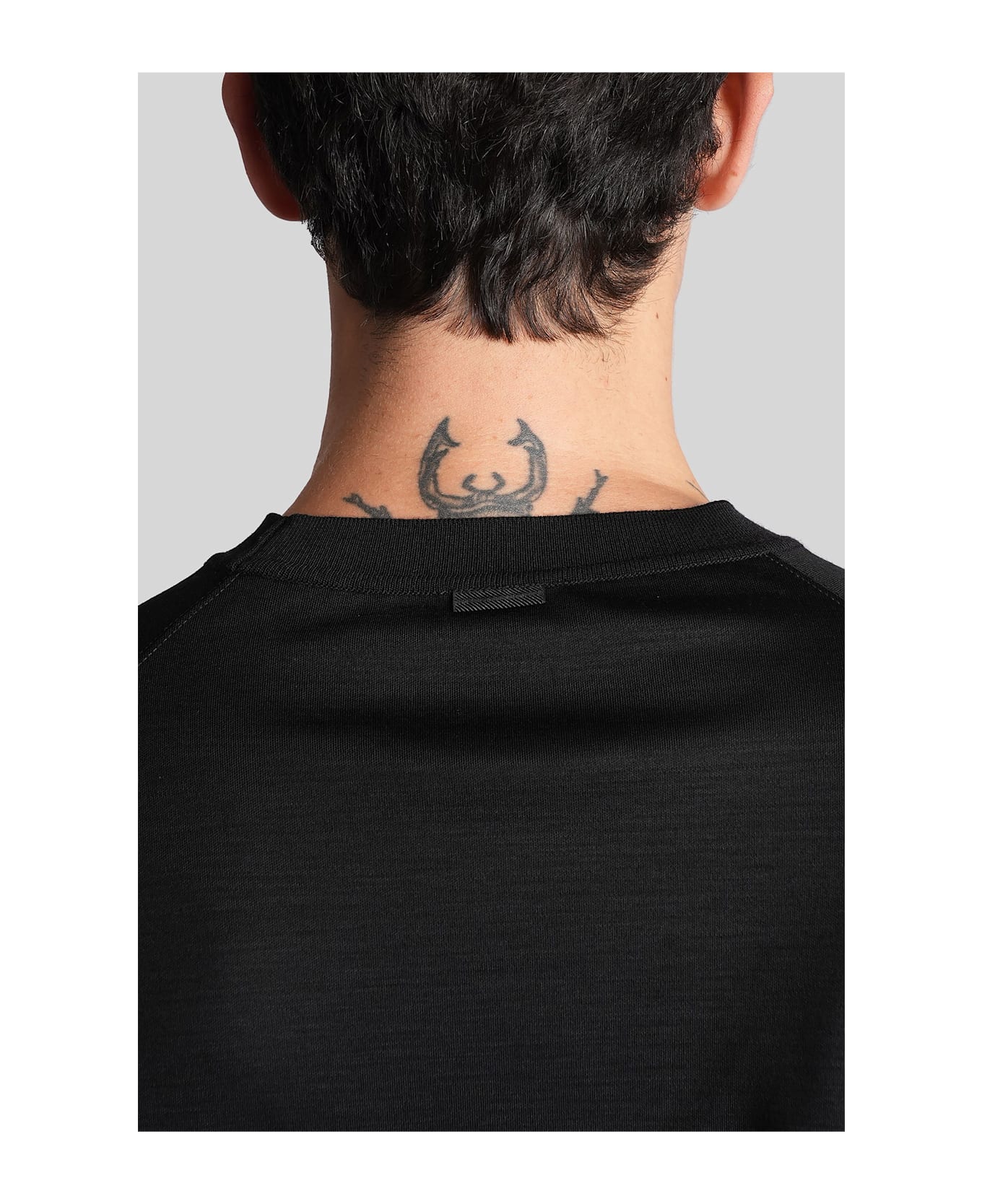 Zegna T-shirt In Black Wool - black