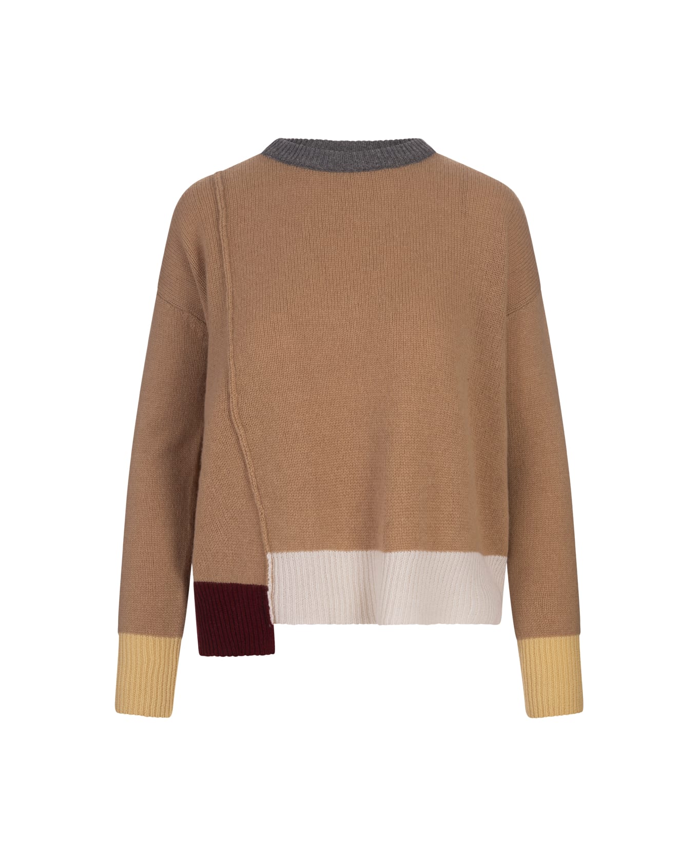 Marni Earthofsiena Colour Block Cashemere Sweater - Brown