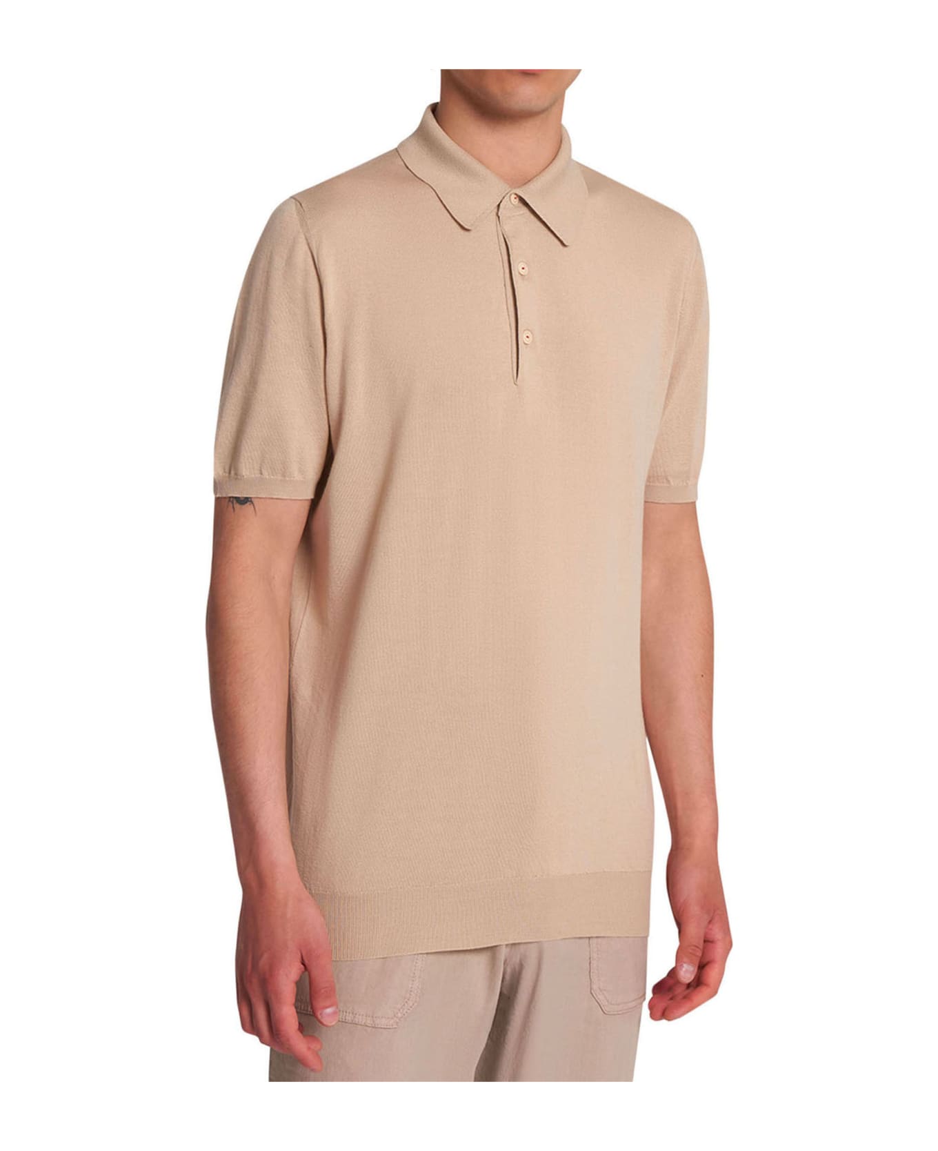 Kiton Jersey Poloshirt Cotton - NATURAL BEIGE