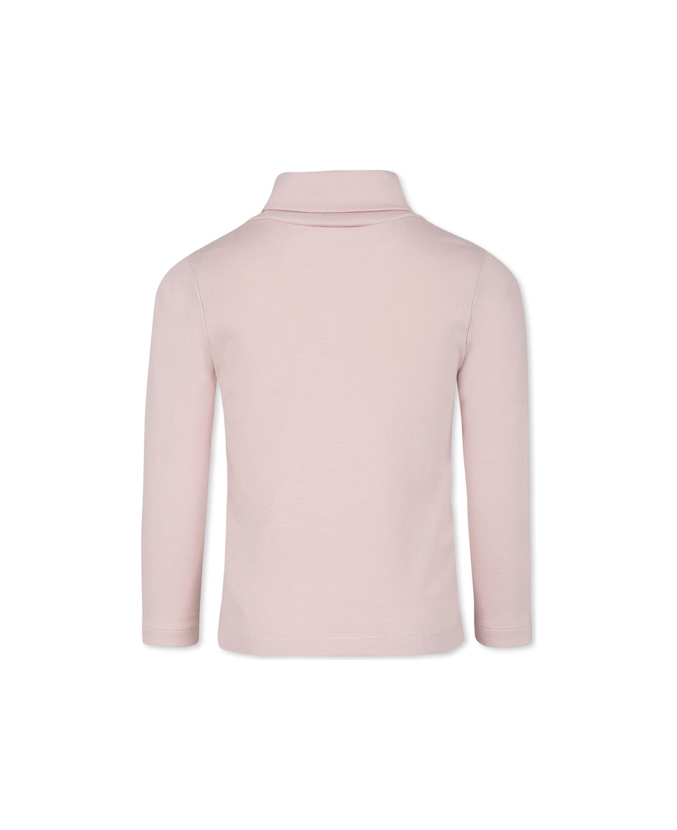 Petit Bateau Pink Turtle-neck T-shirt For Girl - Pink