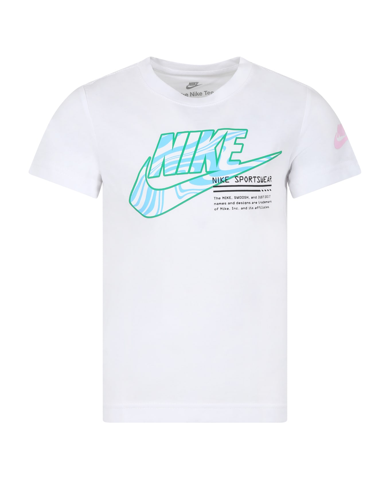Nike White T-shirt For Boy With Logo And Swoosh - White Tシャツ＆ポロシャツ