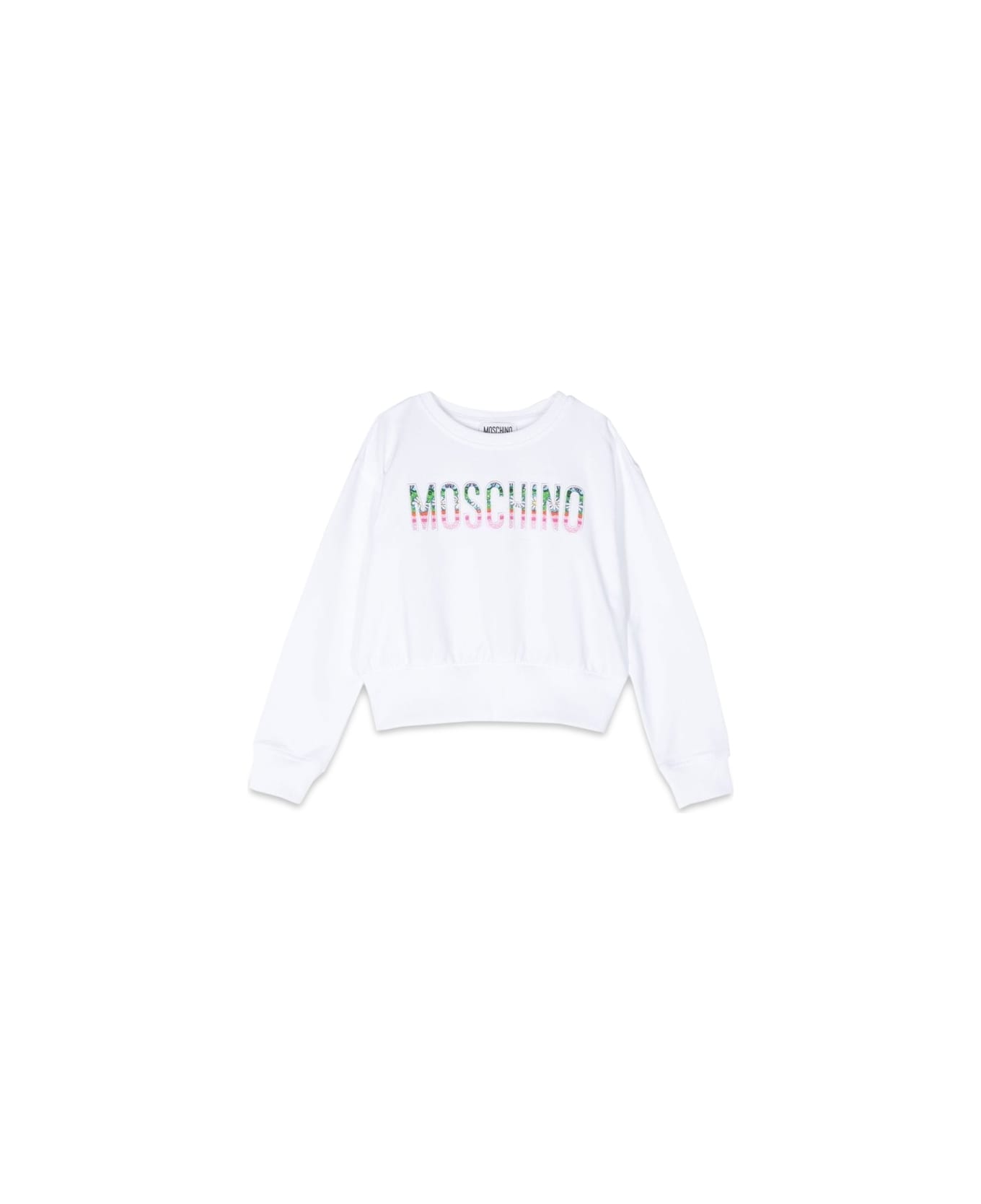 Moschino Logo Crewneck Sweatshirt - WHITE