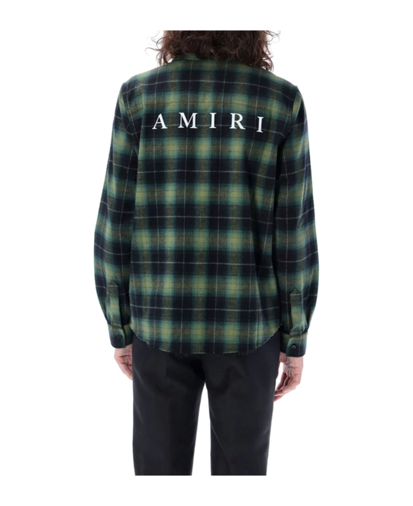 AMIRI Cotton Flannel Shirt - Green