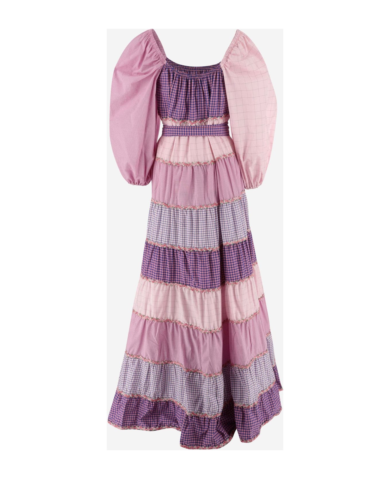Flora Sardalos Patchwork Cotton Maxi Dress - Purple ワンピース＆ドレス