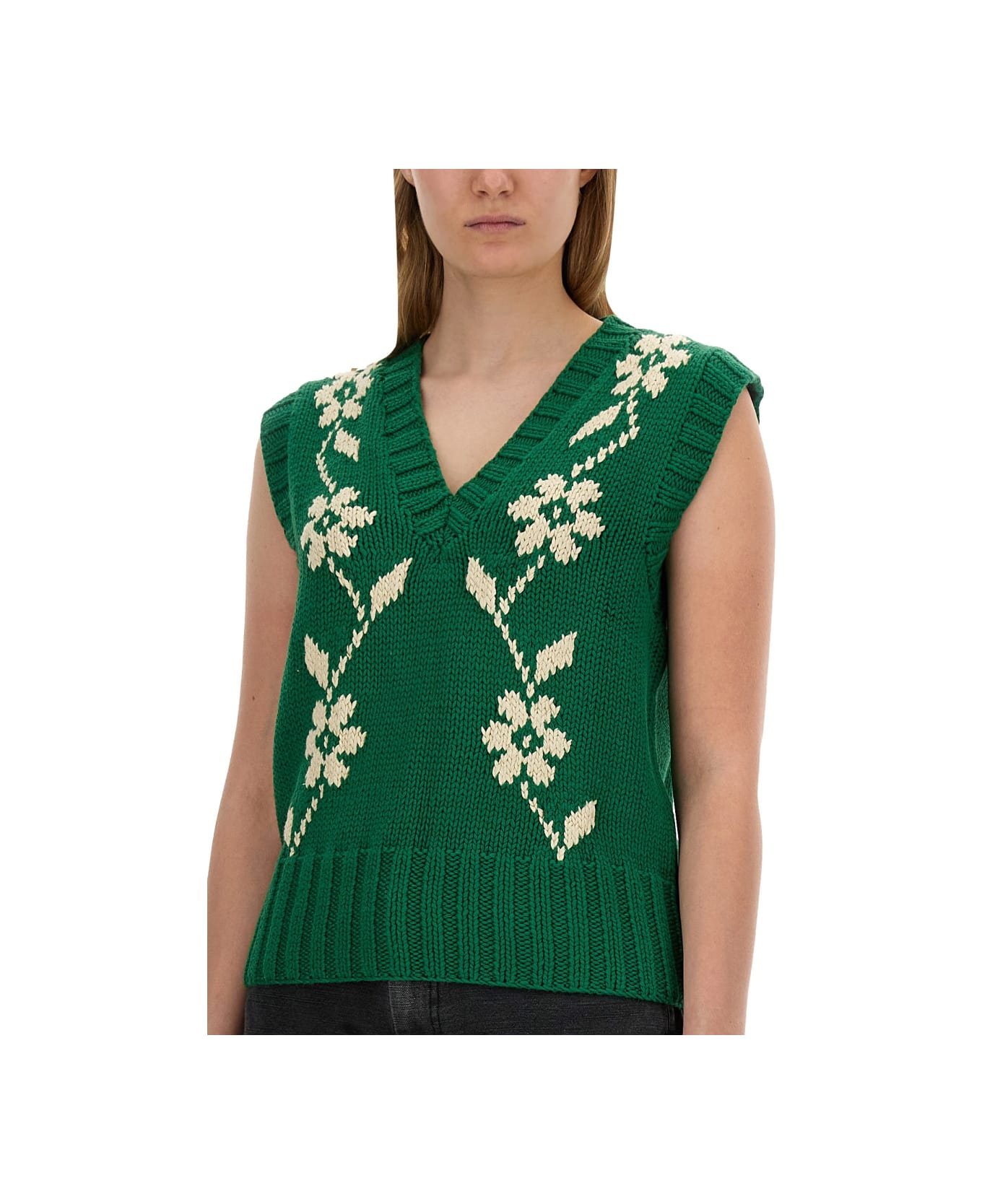 YMC Knitted Vest - GREEN ベスト