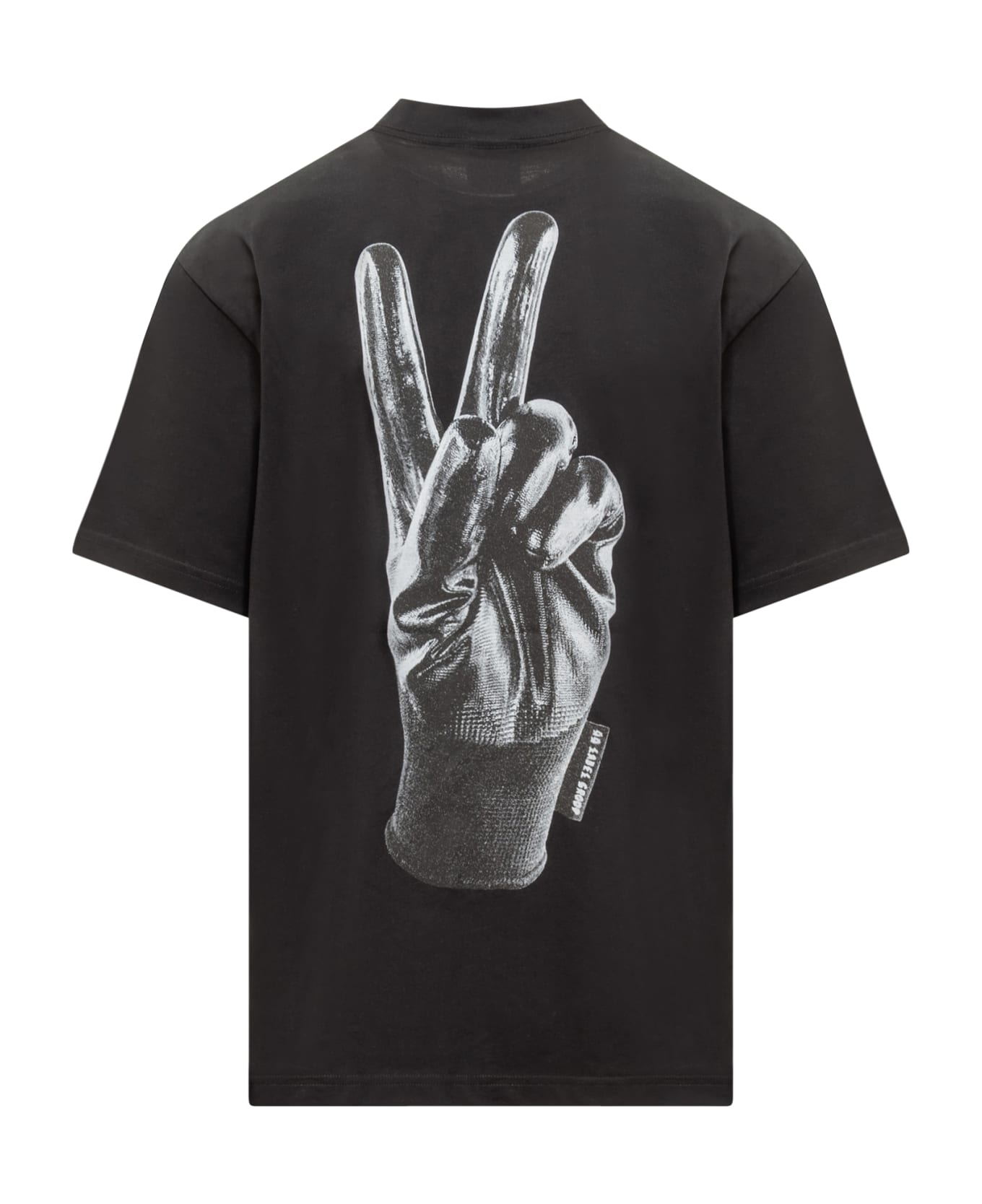 44 Label Group T-shirt With Peace Print - BLACK-TEACH PEACE PRINT シャツ