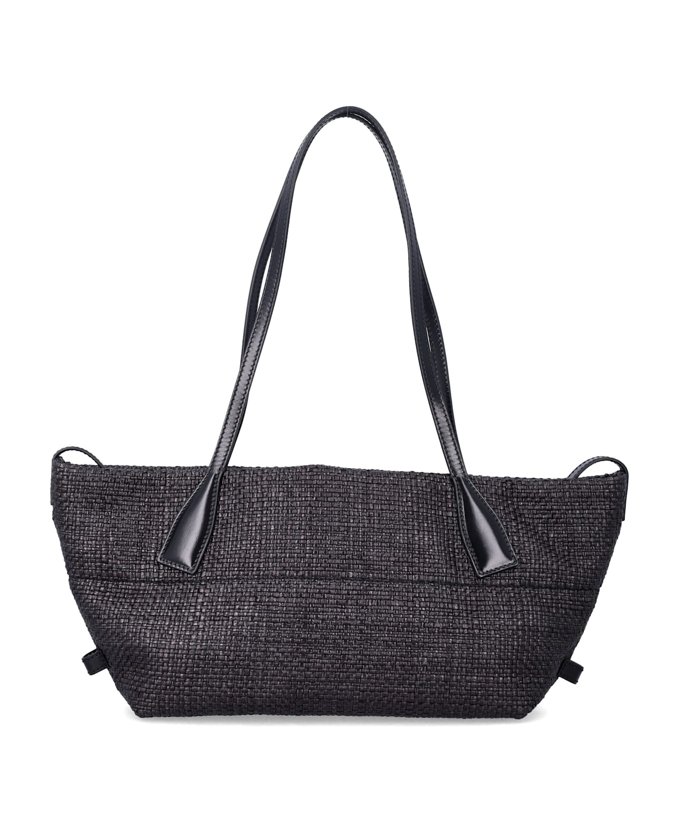 Balmain  small Track tote bag in raffia - BLACK トートバッグ