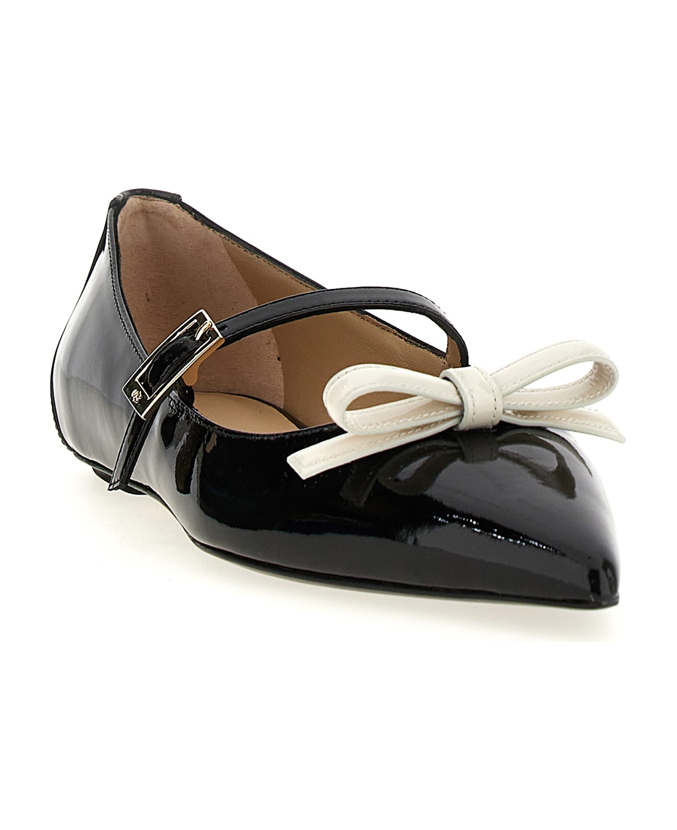 Stuart Weitzman 'felicity' Ballet Flats - White/Black