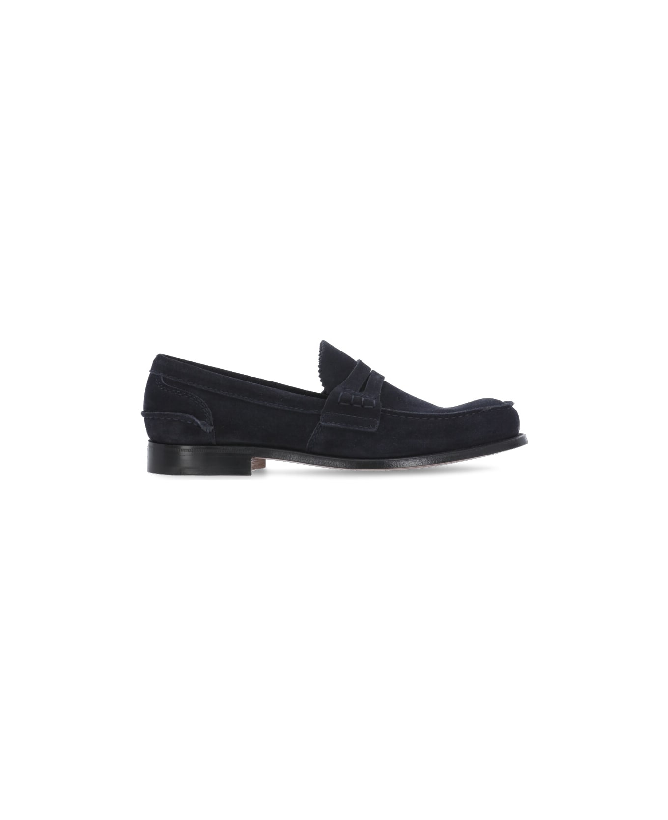Church's Navy Blue Suede Pembrey Loafers - Blue