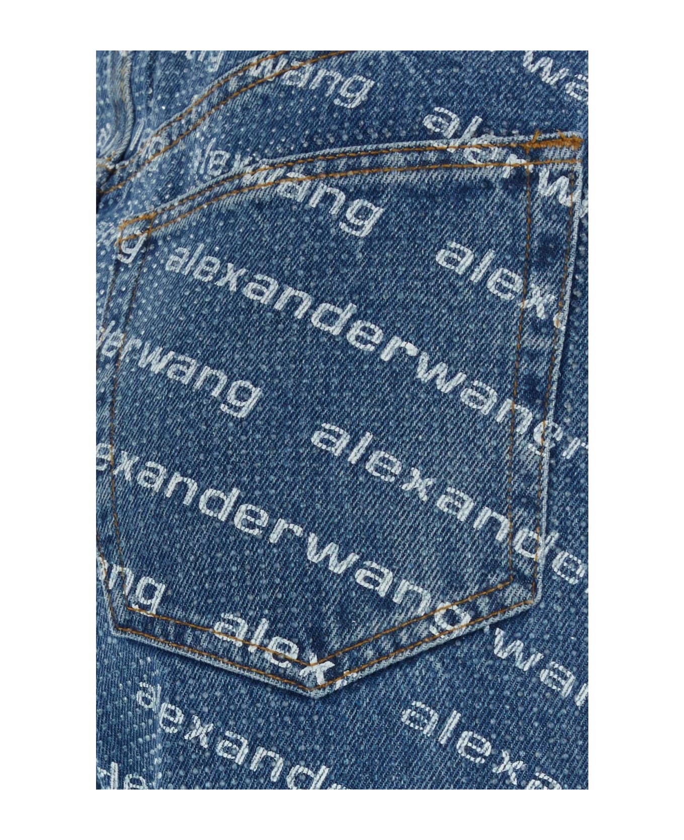Alexander Wang Printed Denim Jeans - DEEPBLUEWHITE