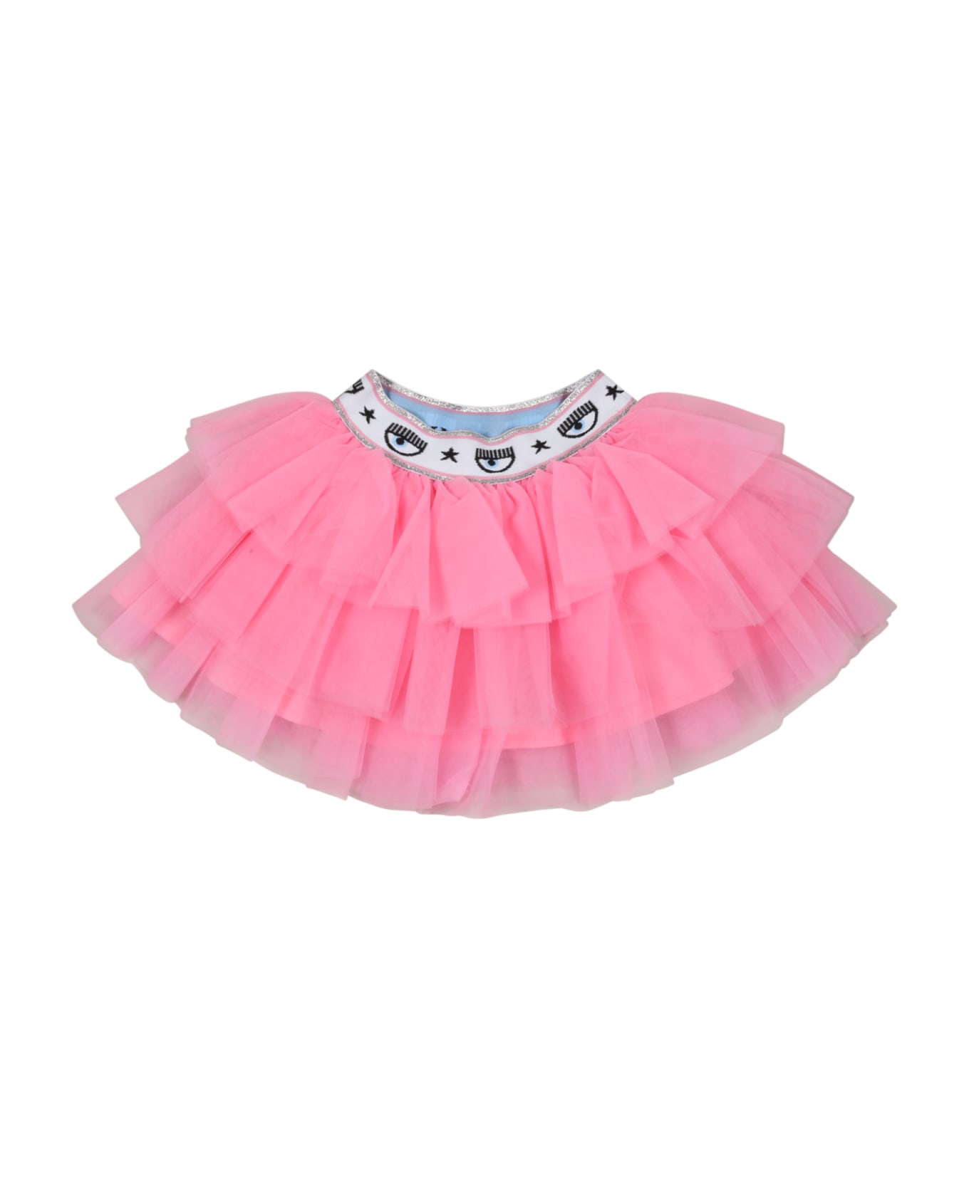 Chiara Ferragni Pink Skirt For Baby Girl With Winks - Pink