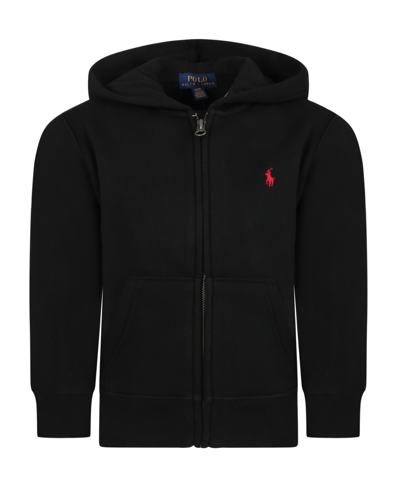 Ralph Lauren Black Sweatshirt For Boy With Pony Logo - Black