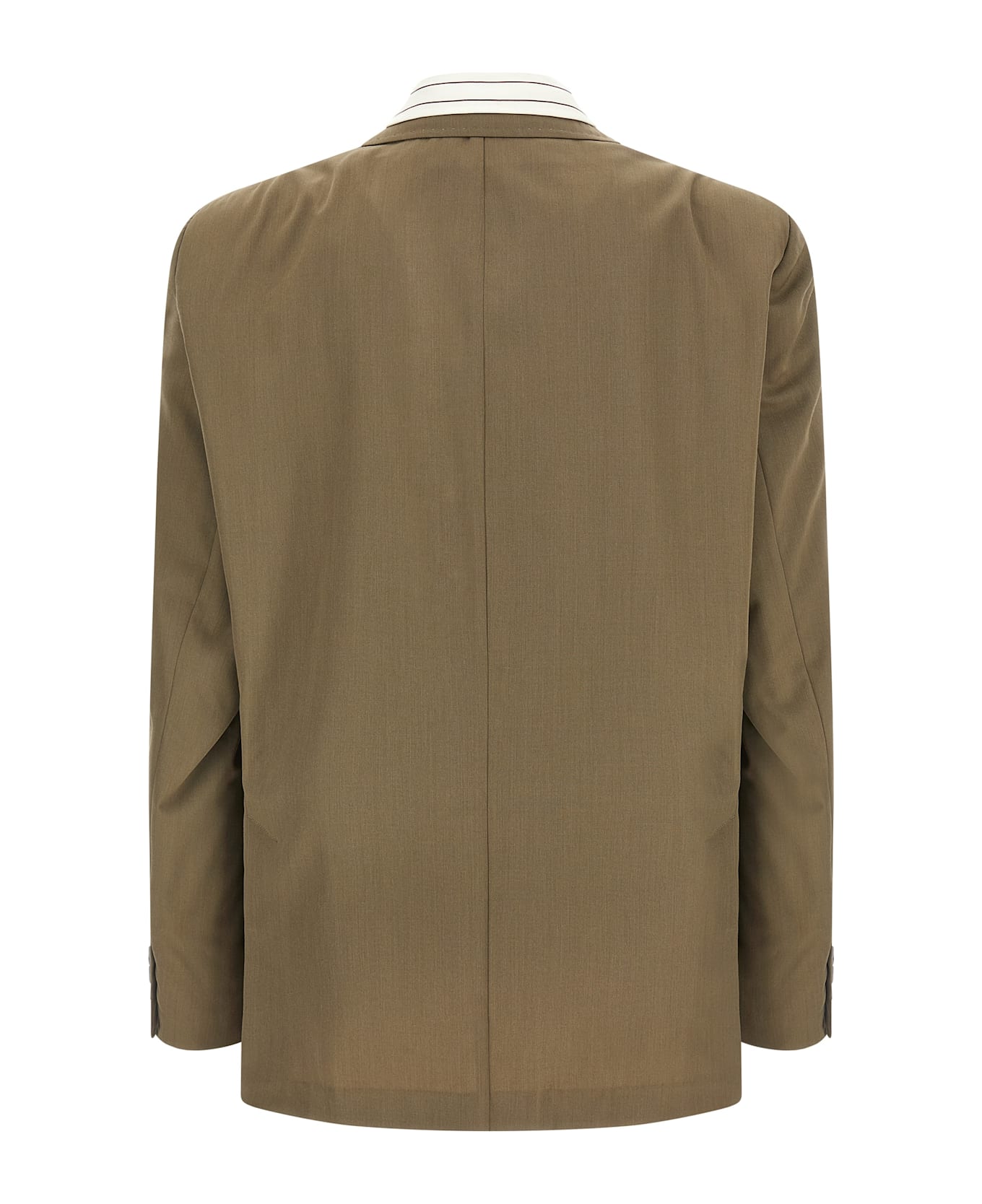 Mihara Yasuhiro 'mix Layered Wool Gabardine' Blazer - Green
